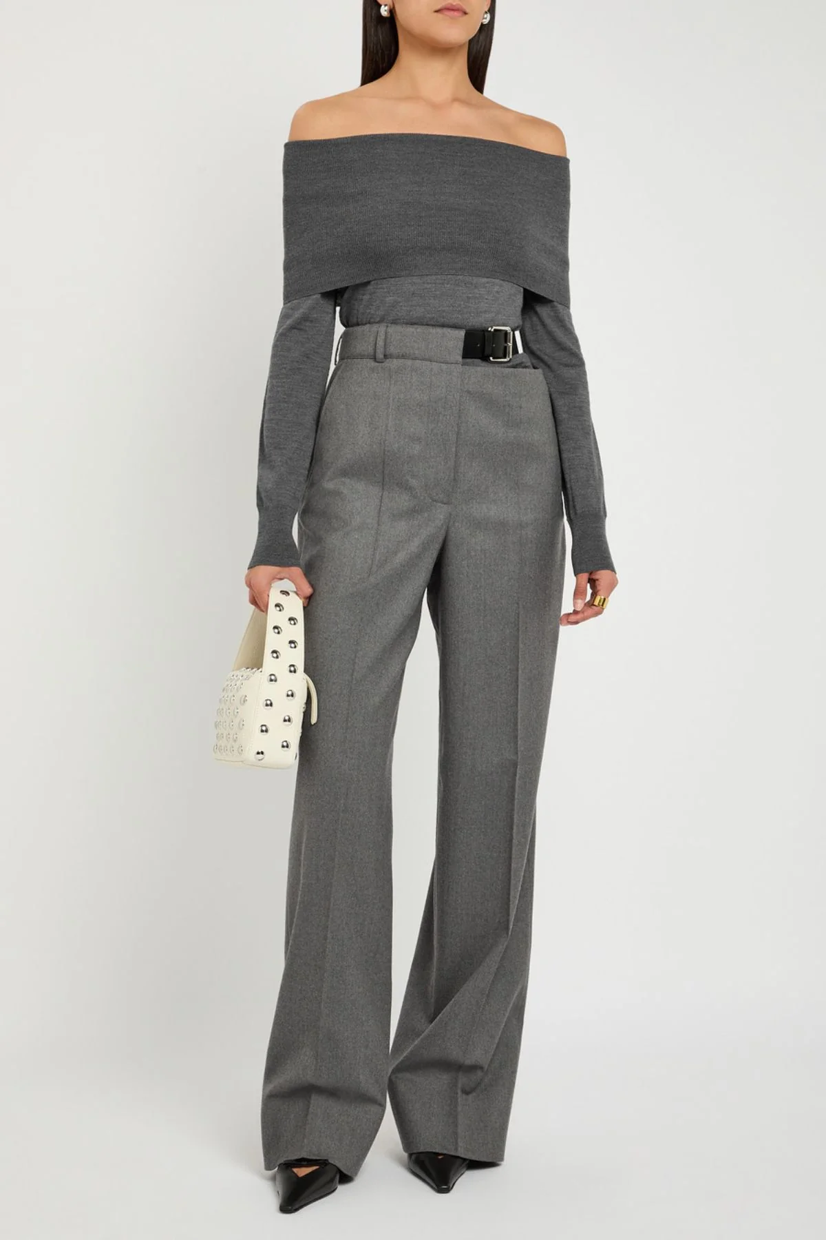 Stella McCartney Belted Trouser - Grey Melange - Image 2