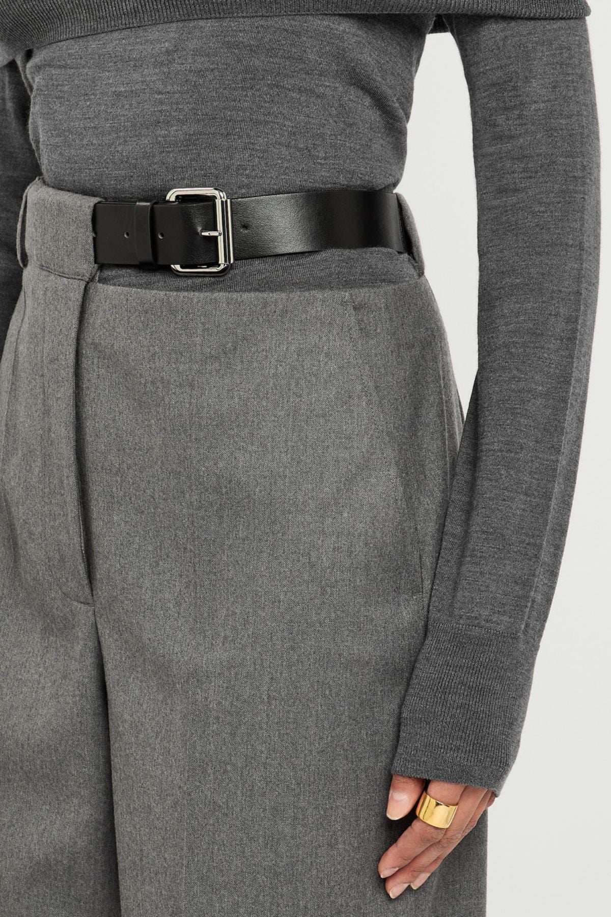 Stella McCartney Belted Trouser - Grey Melange - Image 4
