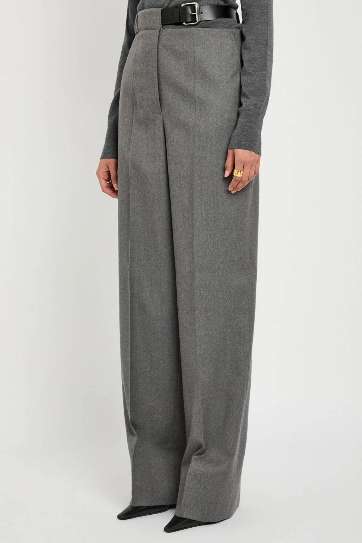 Stella McCartney Belted Trouser - Grey Melange - Image 5