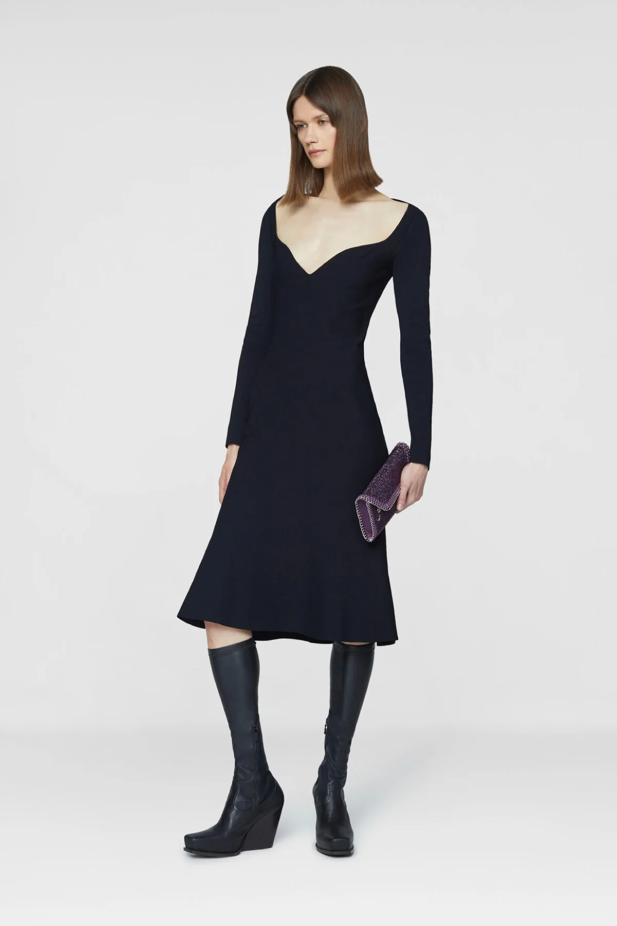 Stella McCartney Compact Knit Midi Dress - Black - Image 2