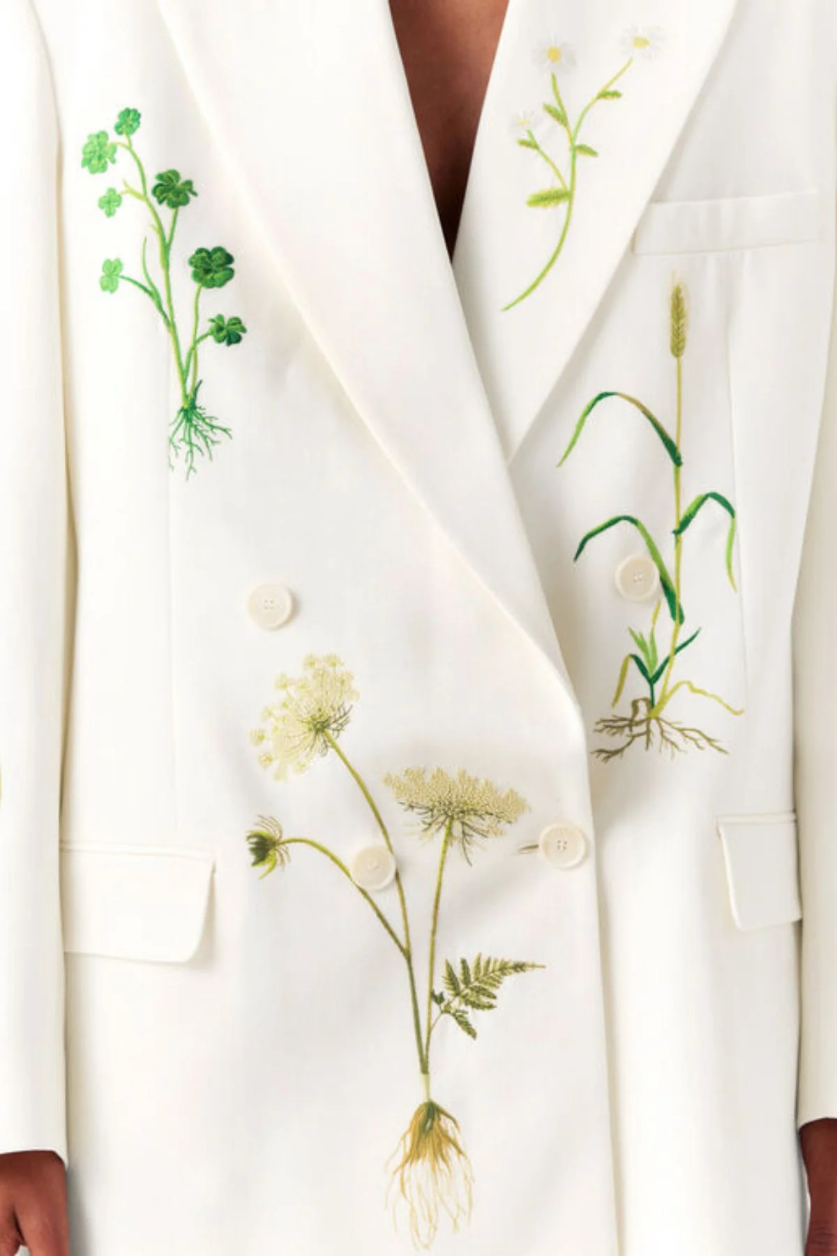 Stella McCartney Floral Double Breasted Blazer - Cream - Image 6