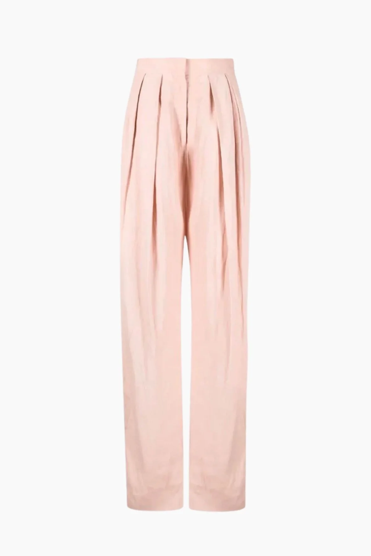 Stella McCartney Fluid Linen Pleat Front Trousers - Rose