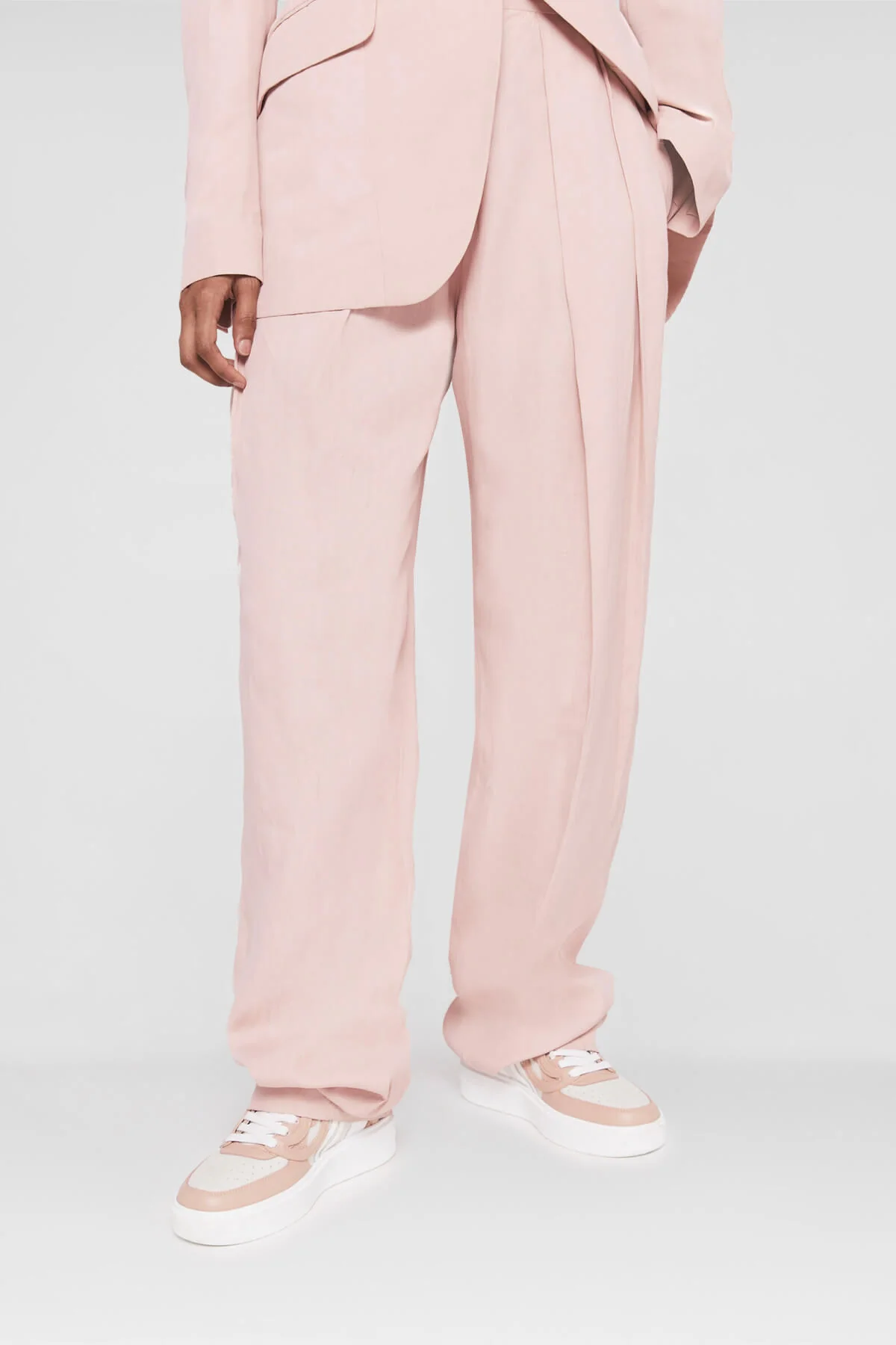 Stella McCartney Fluid Linen Pleat Front Trousers - Rose - Image 4