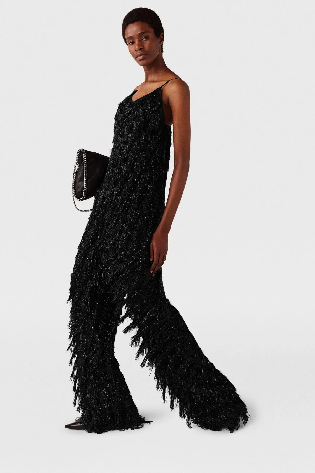 Stella McCartney Glitter Tassels Cami Top - Black Glitter - Image 4