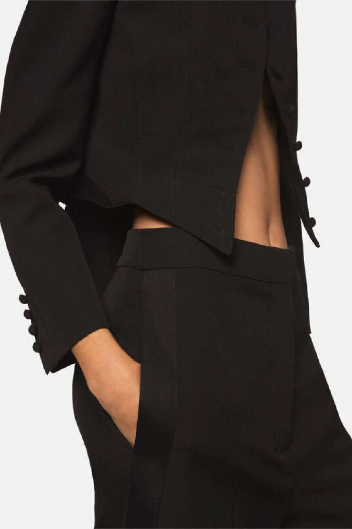 Stella McCartney Wool Tuxedo Trousers - Black - Image 4