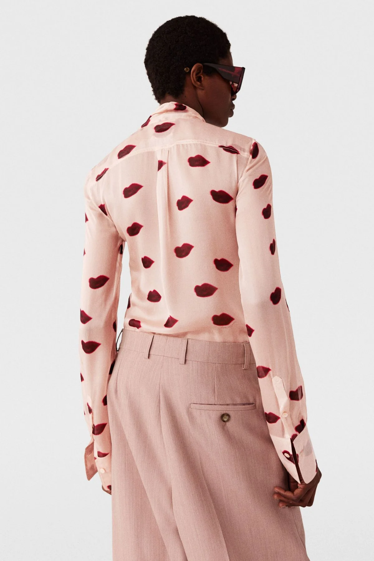 Stella McCartney Lips Print Shirt - Dusty Pink - Image 3