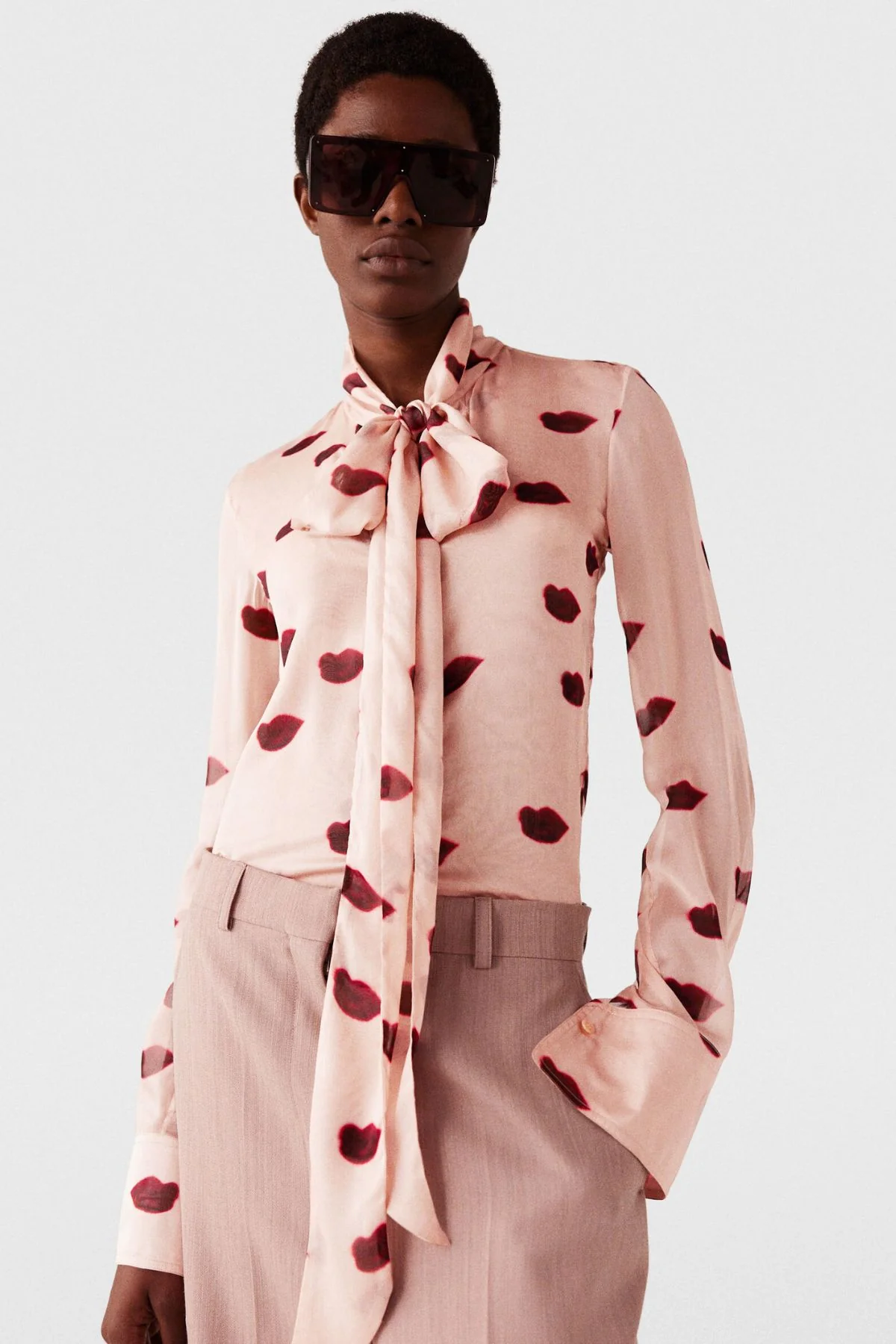 Stella McCartney Lips Print Shirt - Dusty Pink - Image 4