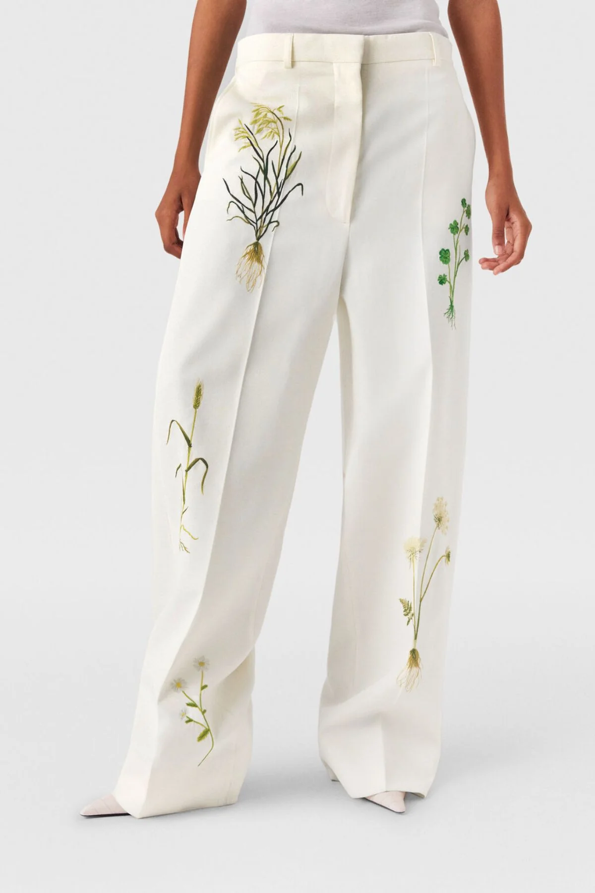Stella McCartney Floral Trousers - Cream - Image 5