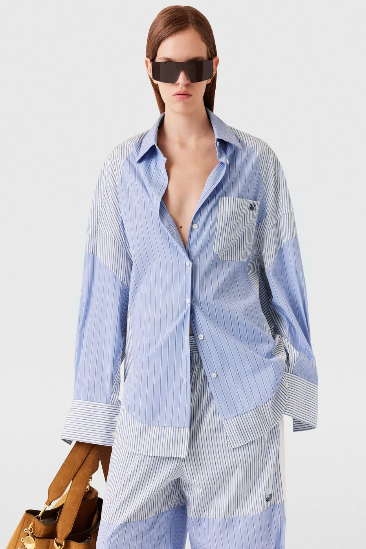 Stella McCartney Mixed Striped Boyfriend Shirt - Multi Blue - Image 4