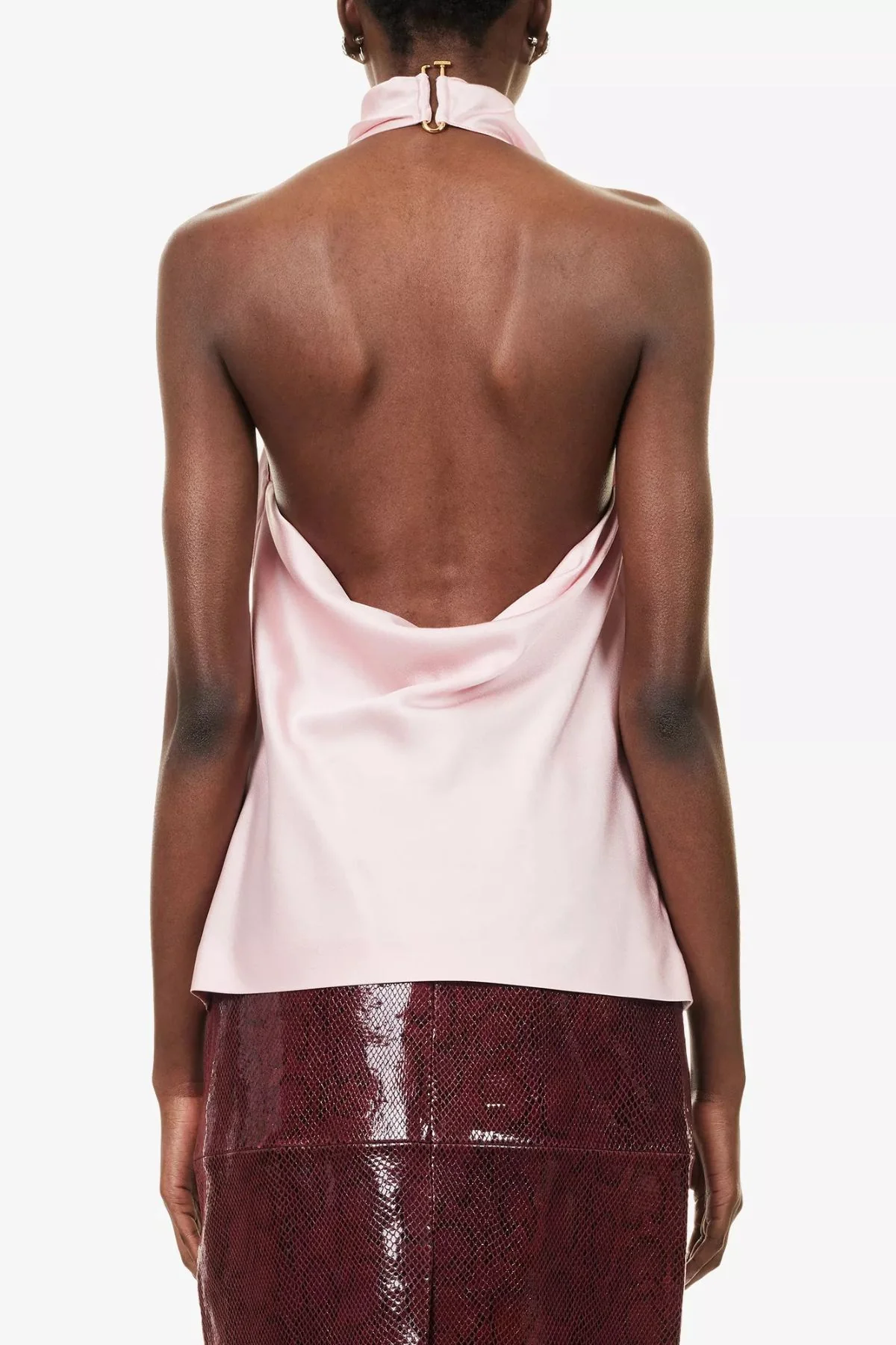 Stella McCartney Satin Halterneck Top - Petal Rose - Image 3