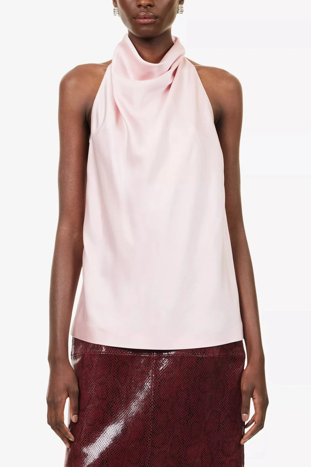 Stella McCartney Satin Halterneck Top - Petal Rose - Image 6