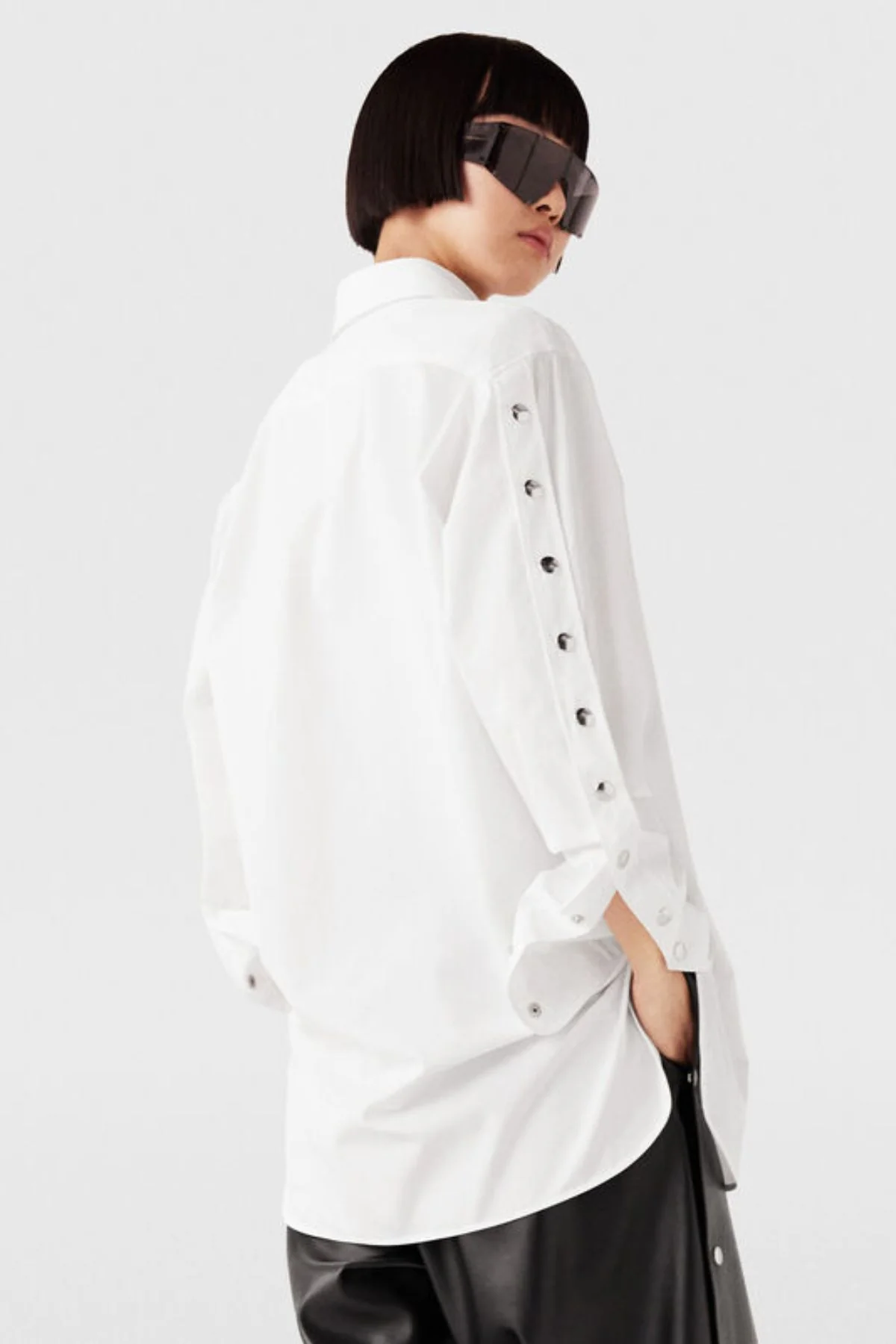 Stella McCartney Snap Detail Shirt - Pure White - Image 3
