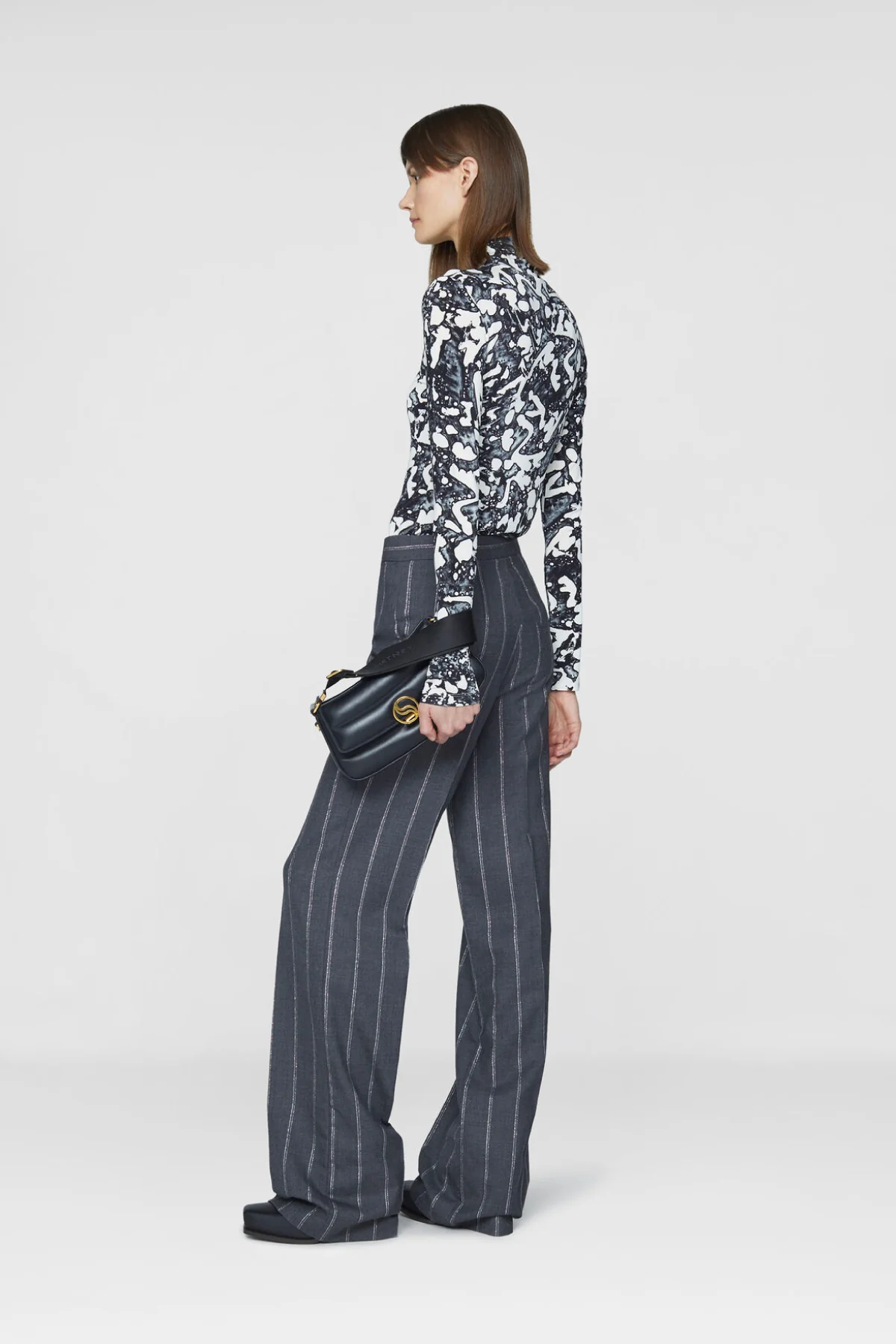 Stella McCartney Striped Tailored Trouser - Grey Melange - Image 3