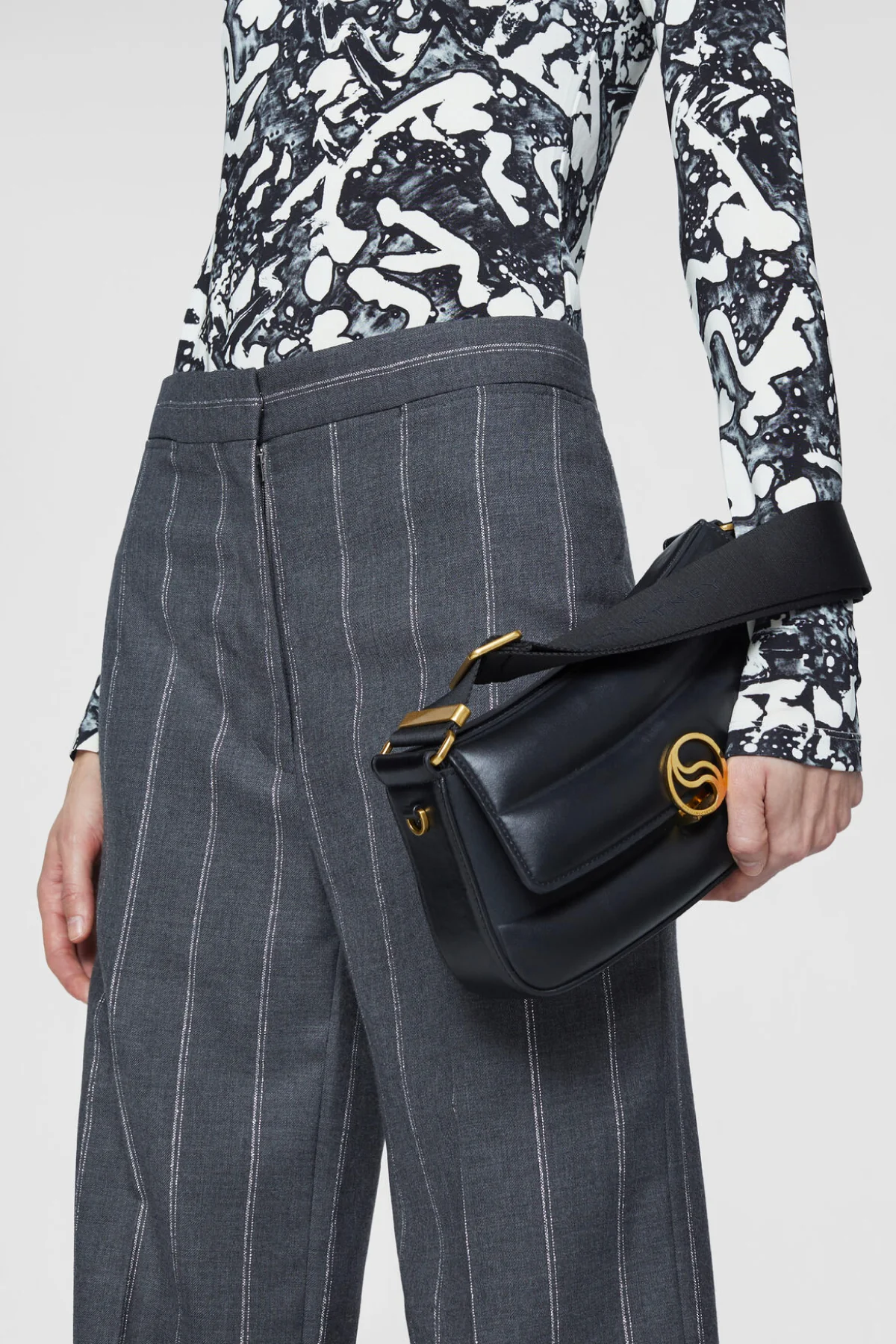 Stella McCartney Striped Tailored Trouser - Grey Melange - Image 4