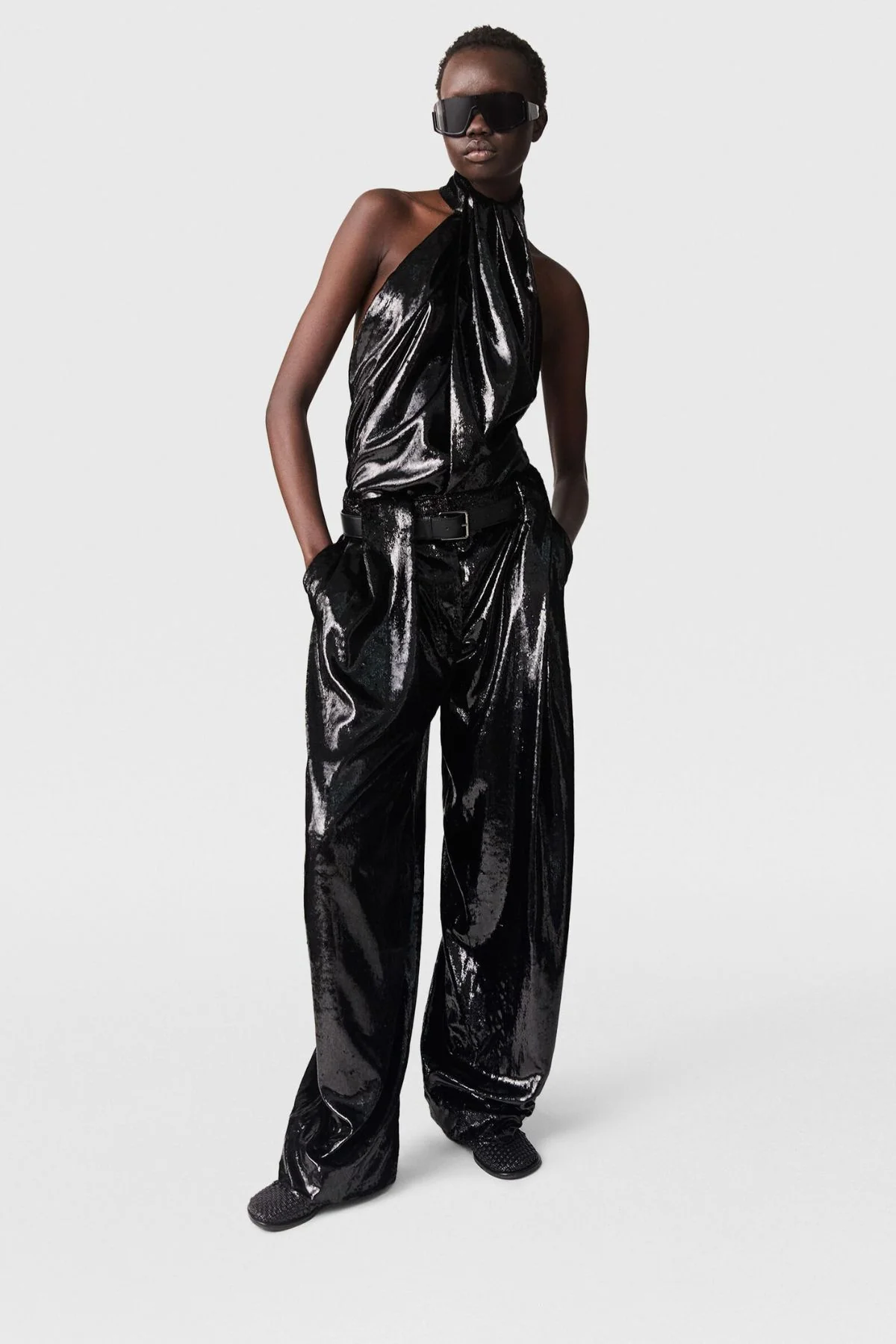 Stella McCartney Velvet Halter Top - Black - Image 3