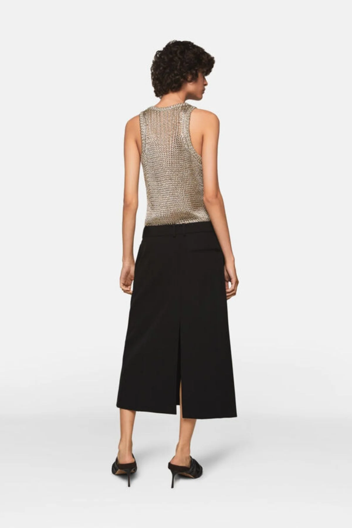 Stella McCartney Whipstitch Closure Wool Skirt - Black - Image 3