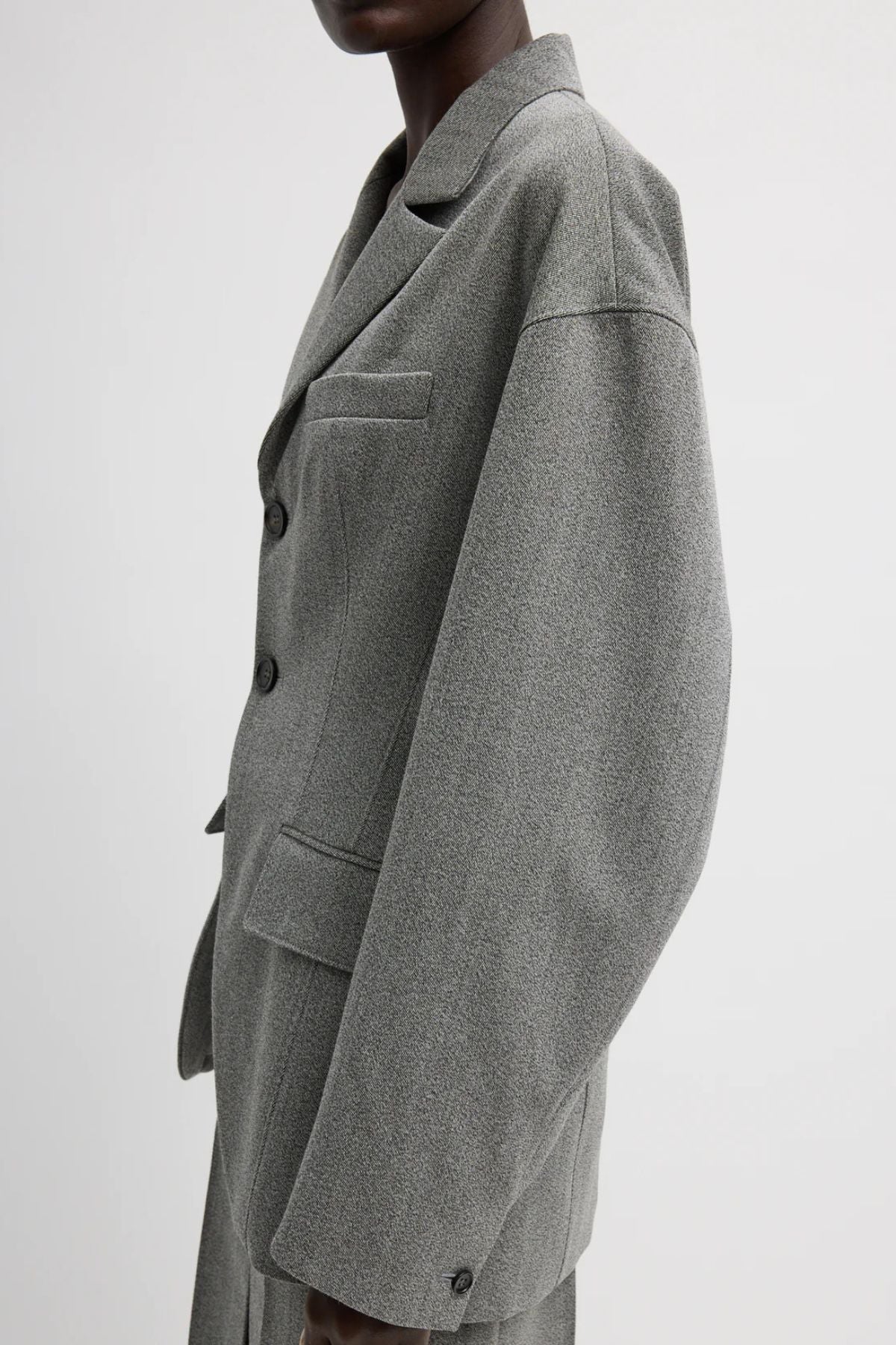 Tibi Wool Sculpted Blazer - Grey Multi - Image 2