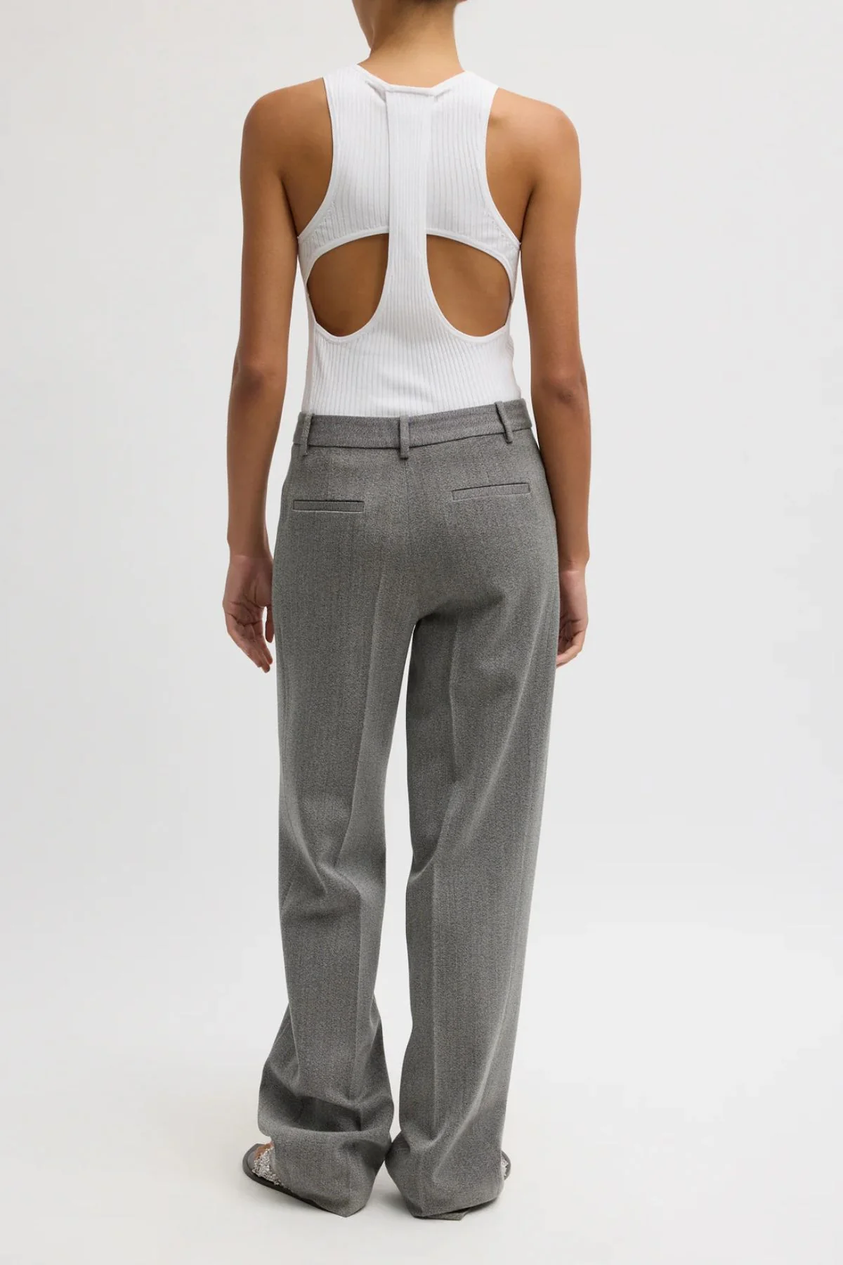 Tibi Zip Front Trouser - Grey Multi - Image 4