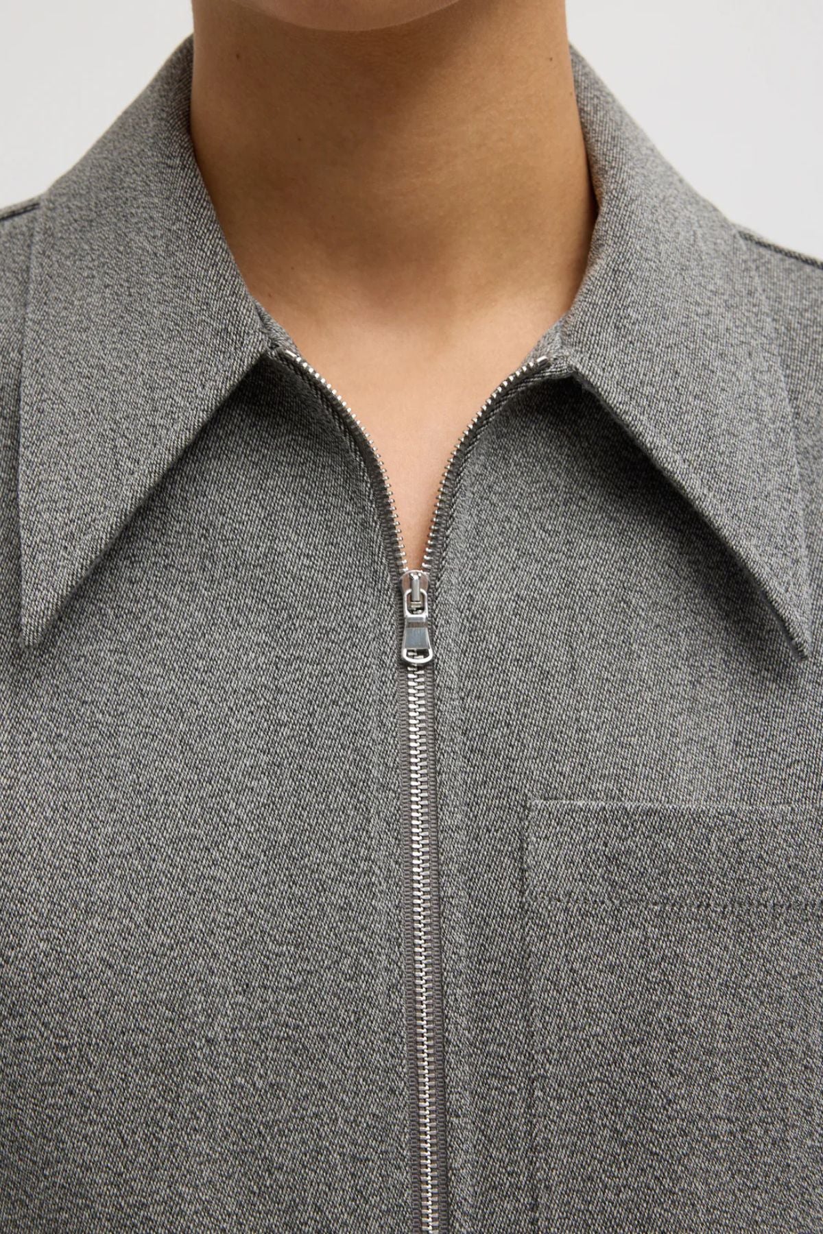 Tibi Wool Zipper Jacket - Grey Multi - Image 3