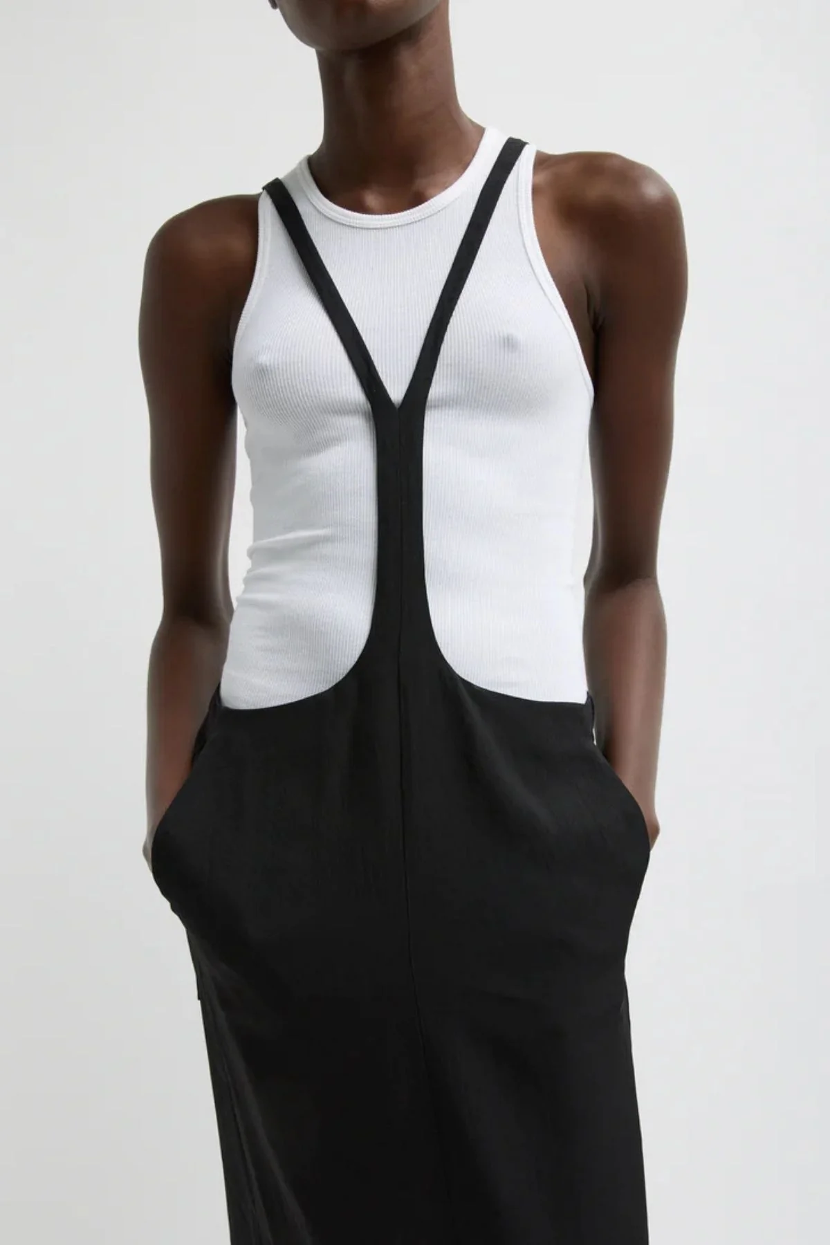 Tibi Summer Acetate Crinkle Overall Skirt - Black - Image 3