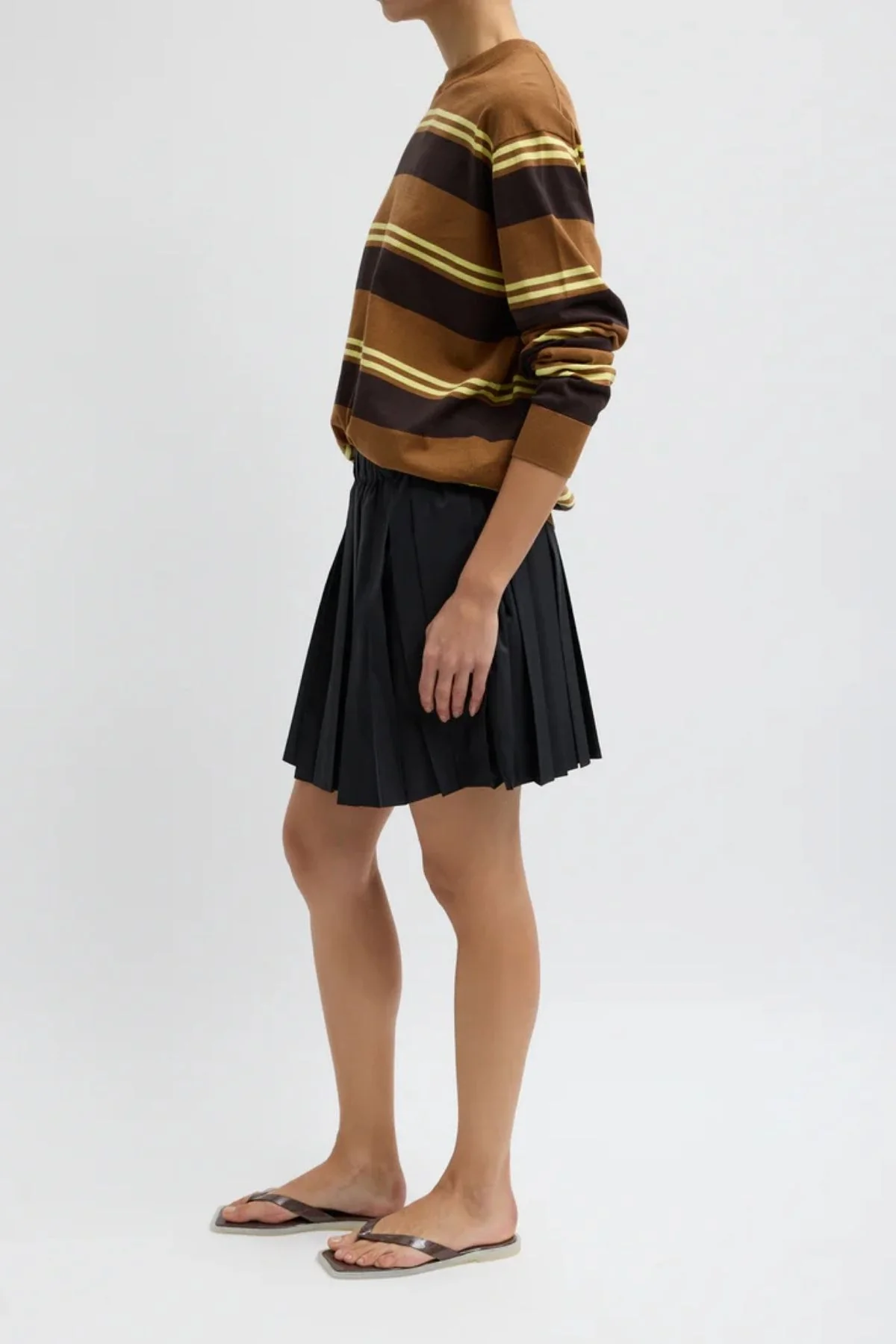 Tibi Summer Nylon Pull On Skirt - Black - Image 2