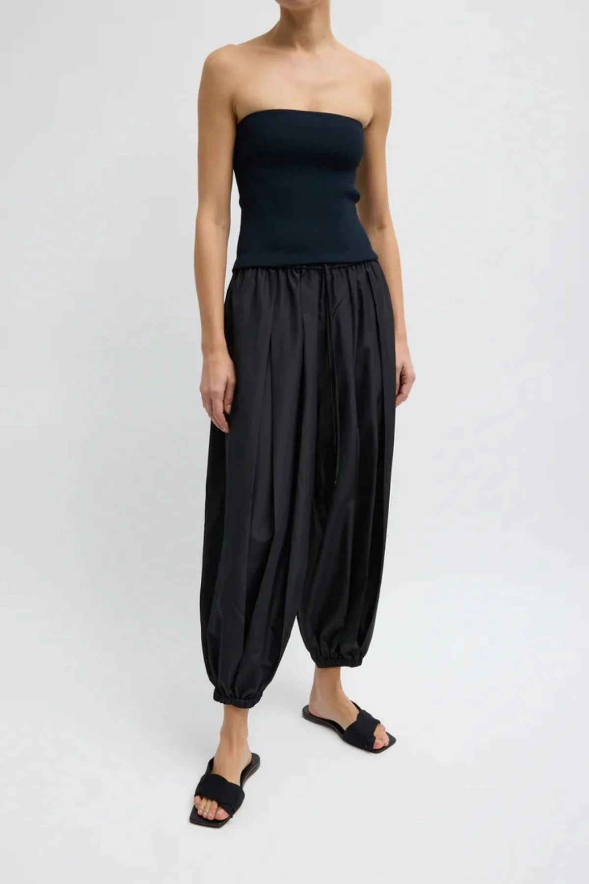 Tibi Summer Nylon Zeppelin Pant - Black