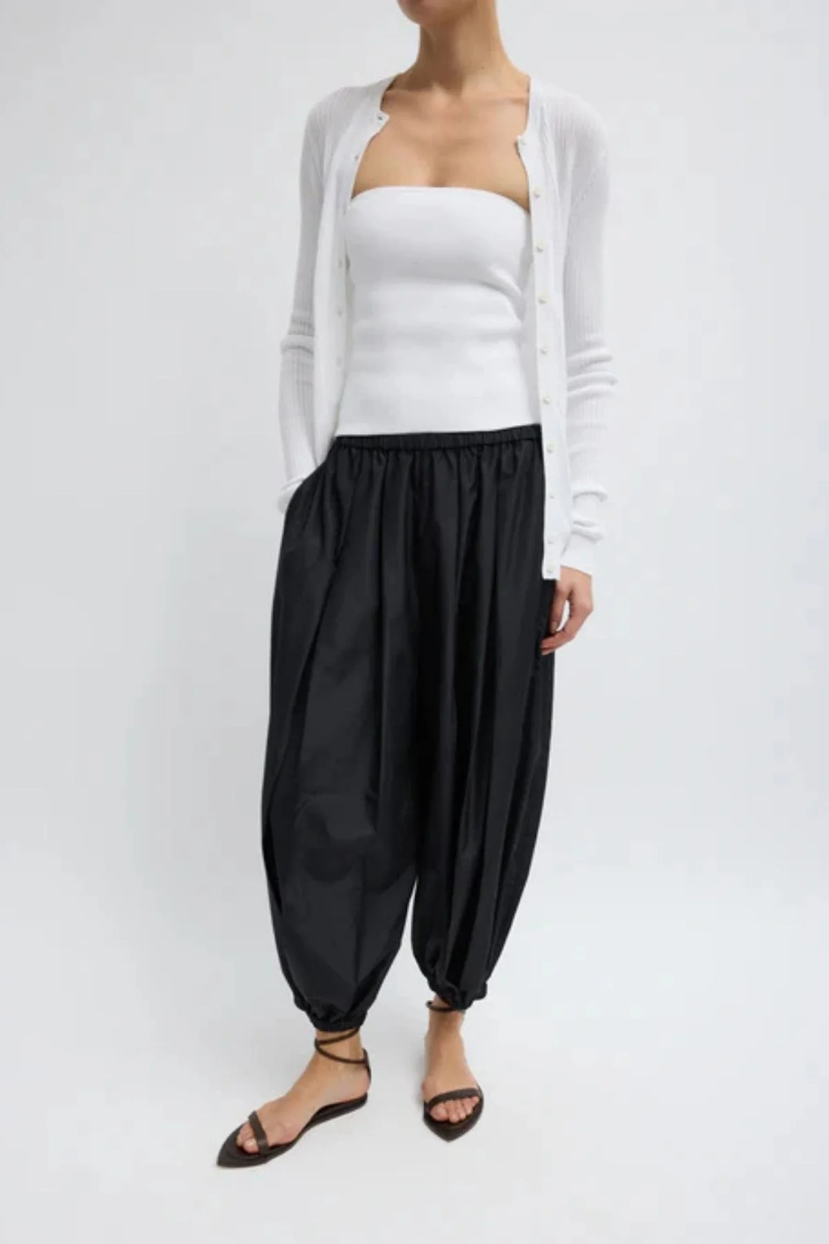 Tibi Summer Nylon Zeppelin Pant - Black - Image 6