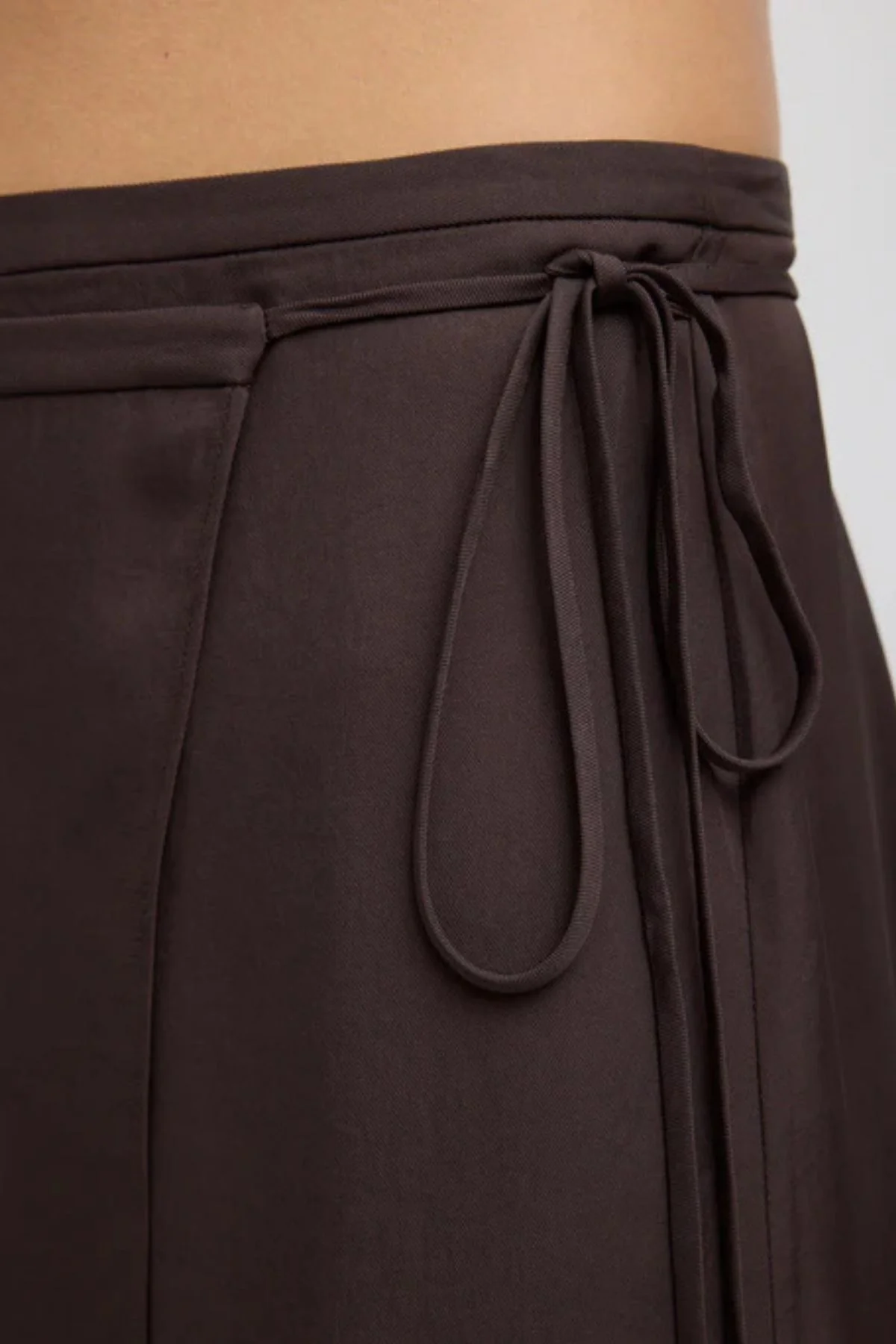 Tibi Summer Slip Wrap Skirt - Chocolate Brown - Image 4