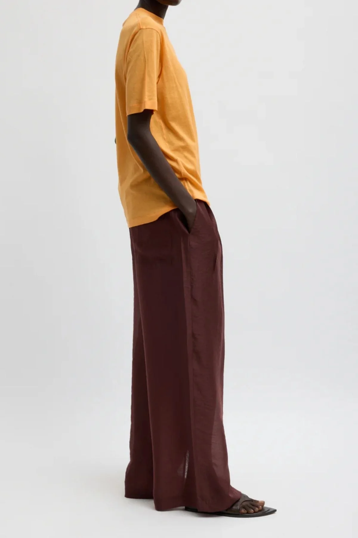 Tibi Summer Voile Stella Pant - Russet Brown - Image 2