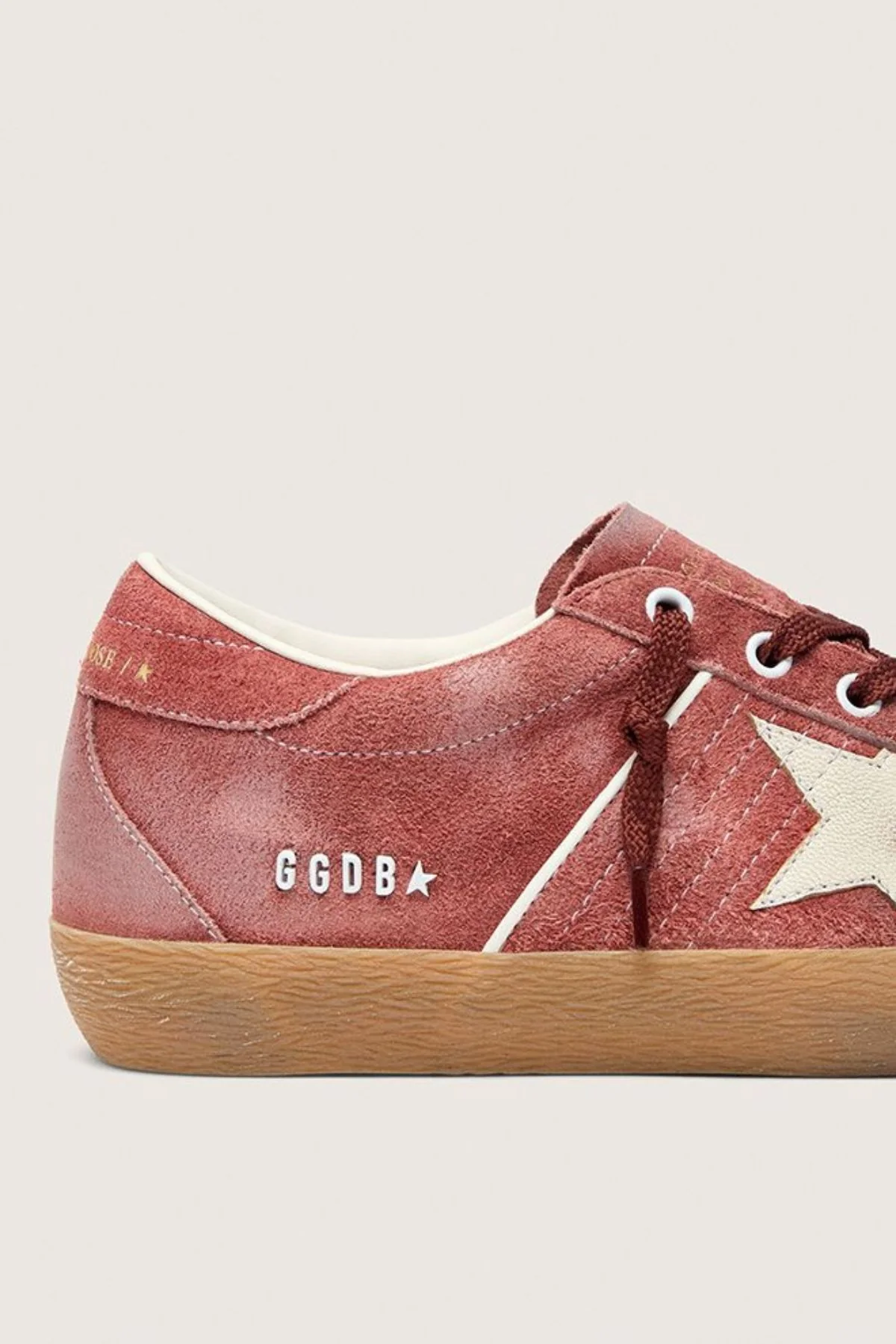 Golden Goose Super Star Waxed Suede - Red Rust/ White - Image 4