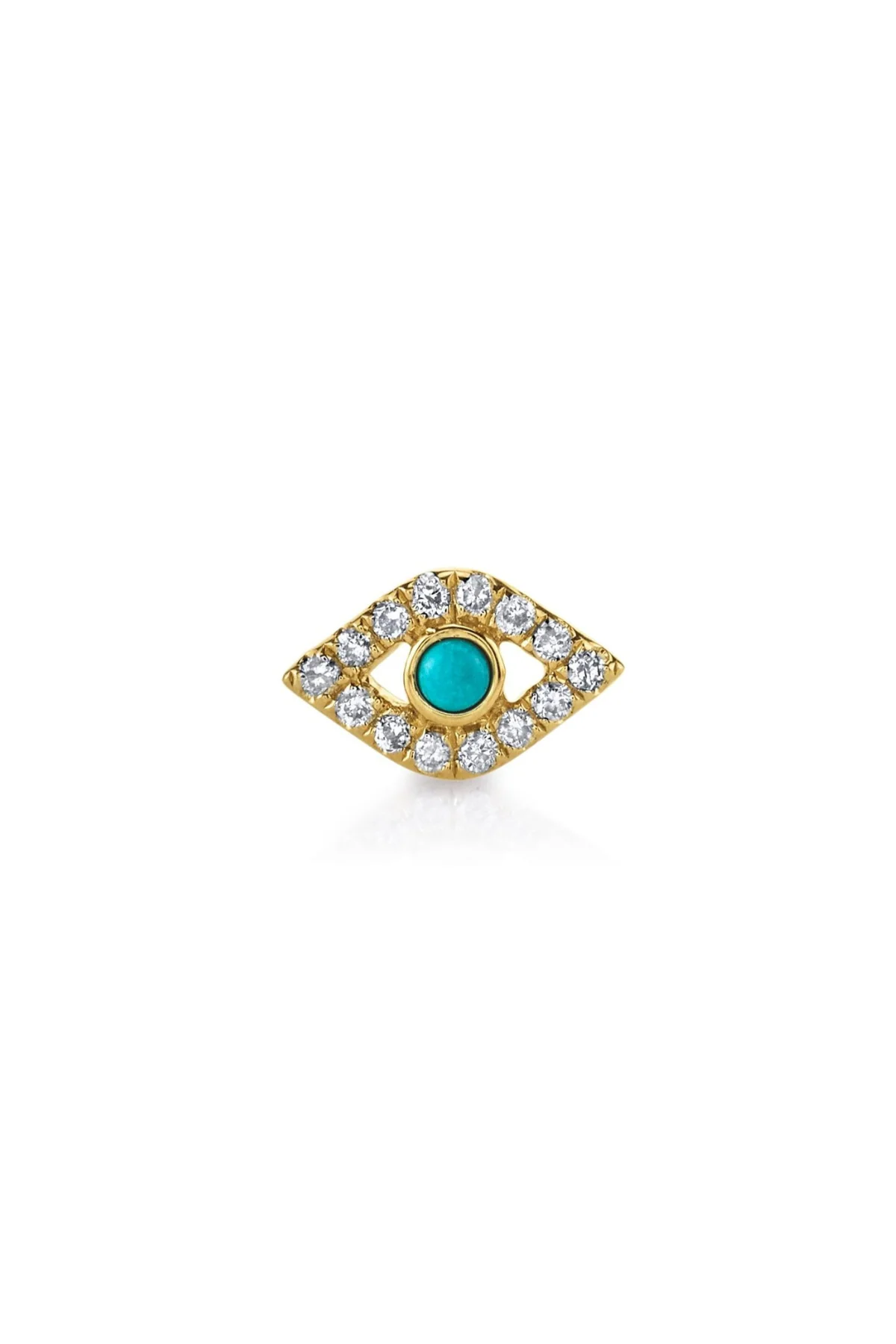 Sydney Evan Turquoise & Diamond Bezel Evil Eye Studs - Image 2
