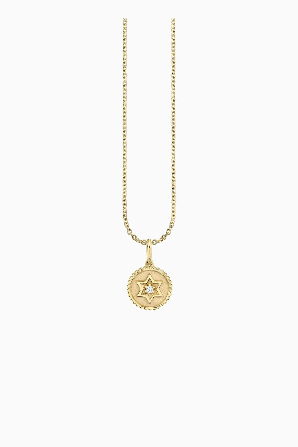 Sydney Evan Tiny Baby Star of David Coin Necklace - Yellow Gold