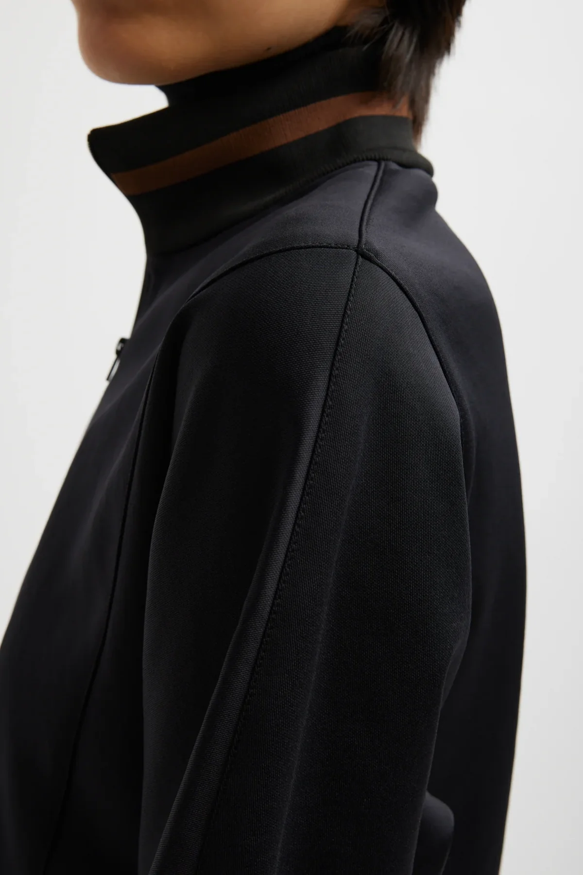 Tibi Active Knit Cropped Sweatshirt - Black - Image 4