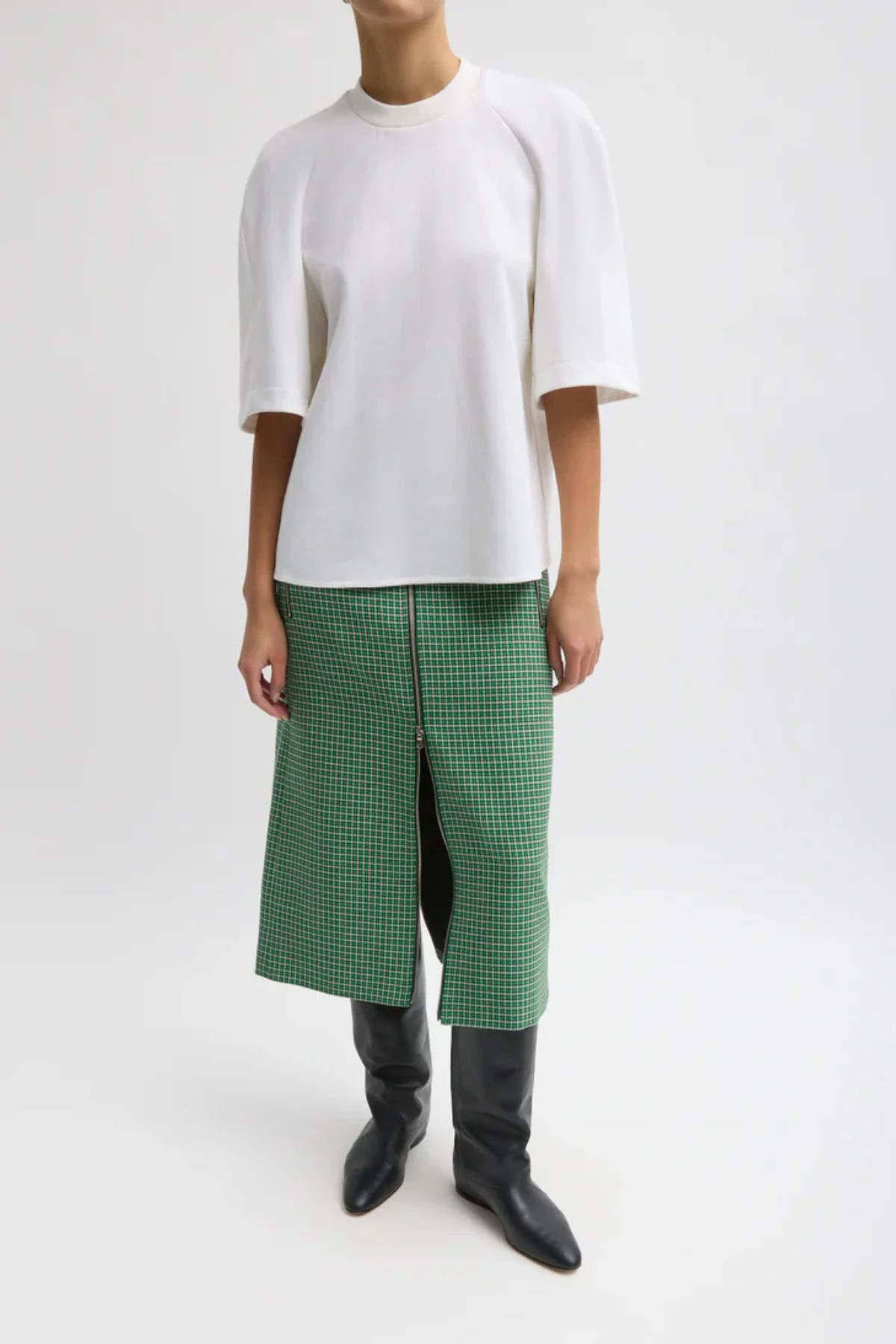 Tibi Active Knit Raglan Top - White