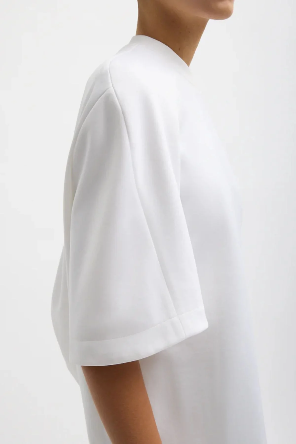 Tibi Active Knit Raglan Top - White - Image 2