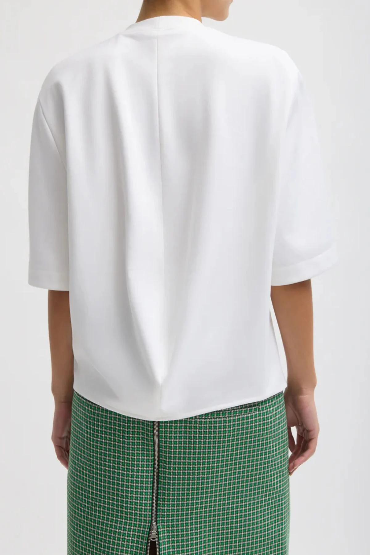 Tibi Active Knit Raglan Top - White - Image 3