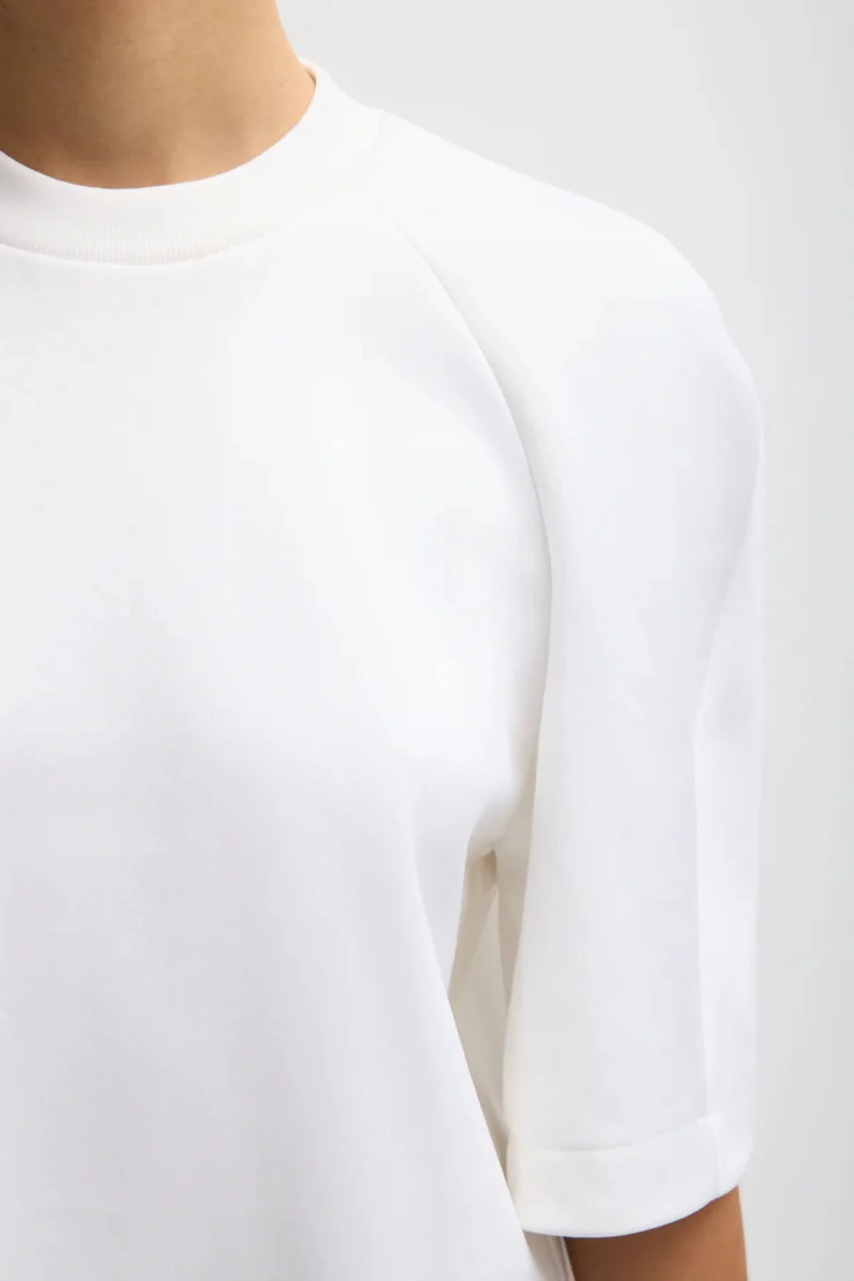 Tibi Active Knit Raglan Top - White - Image 4