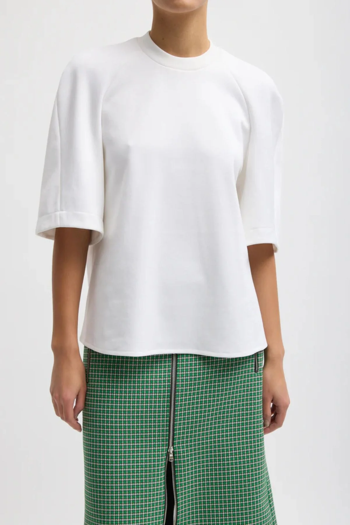 Tibi Active Knit Raglan Top - White - Image 5