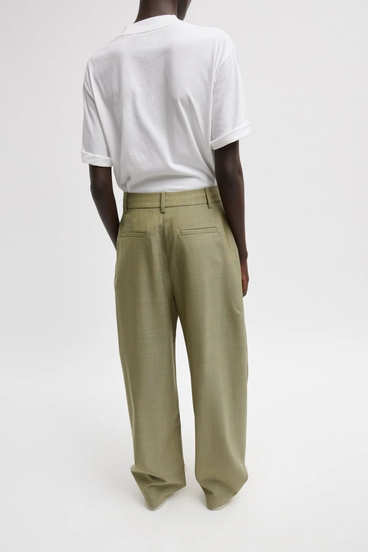 Tibi Amelia Glenplaid Simon Trouser - Green Multi - Image 2