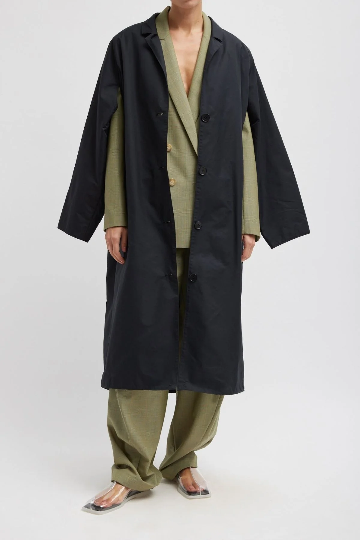 Tibi Amelia Glenplaid Simon Trouser - Green Multi - Image 5