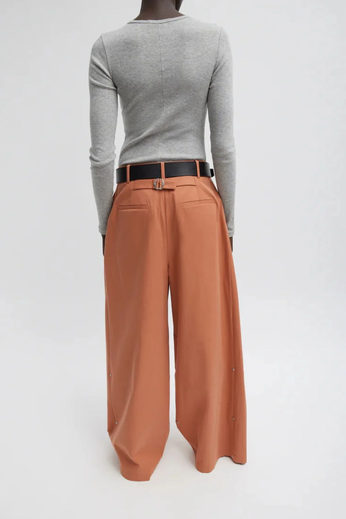 Tibi Bio Twill Triple Pleat Long Pant - Yam - Image 2