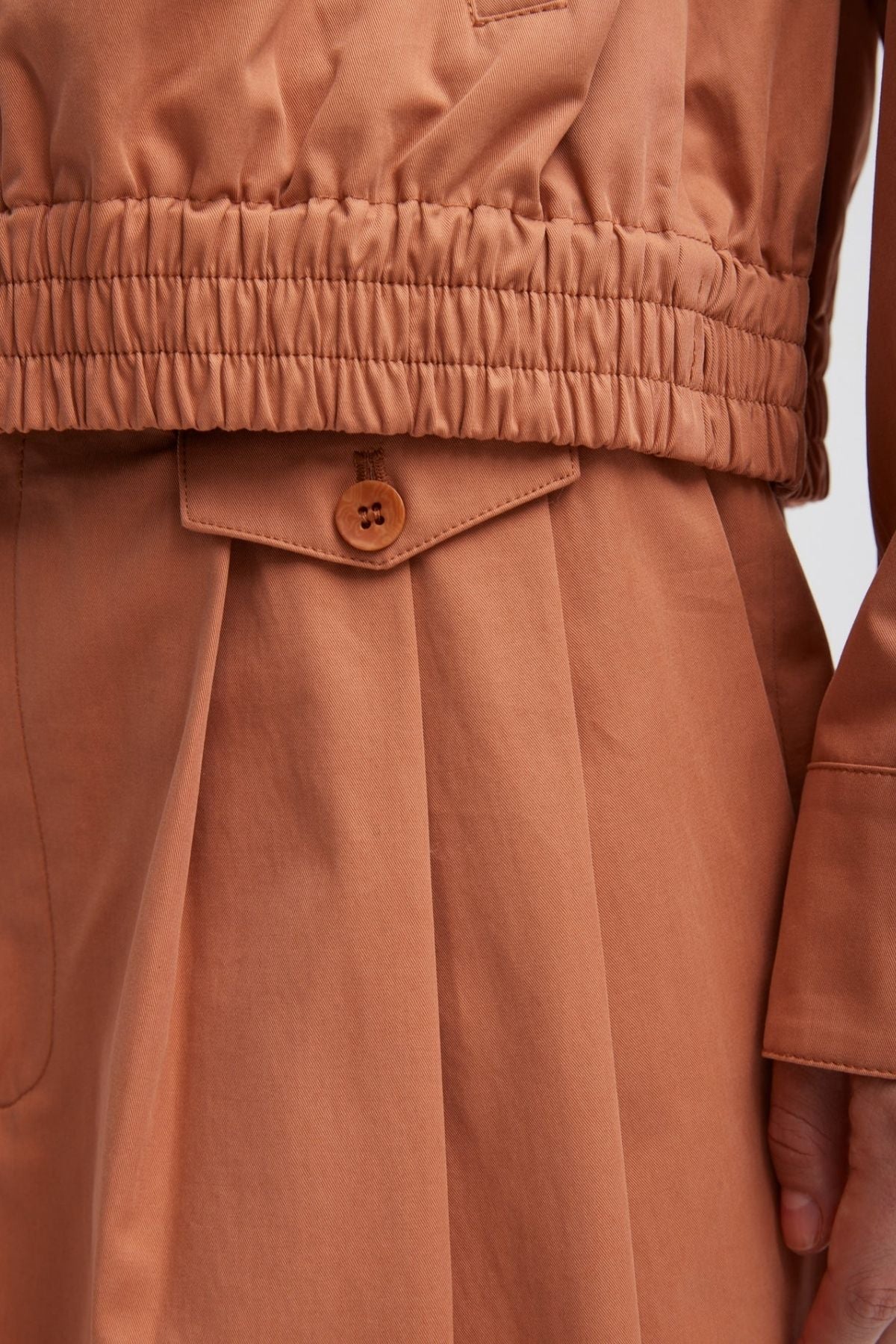 Tibi Bio Twill Triple Pleat Skirt - Yam - Image 5