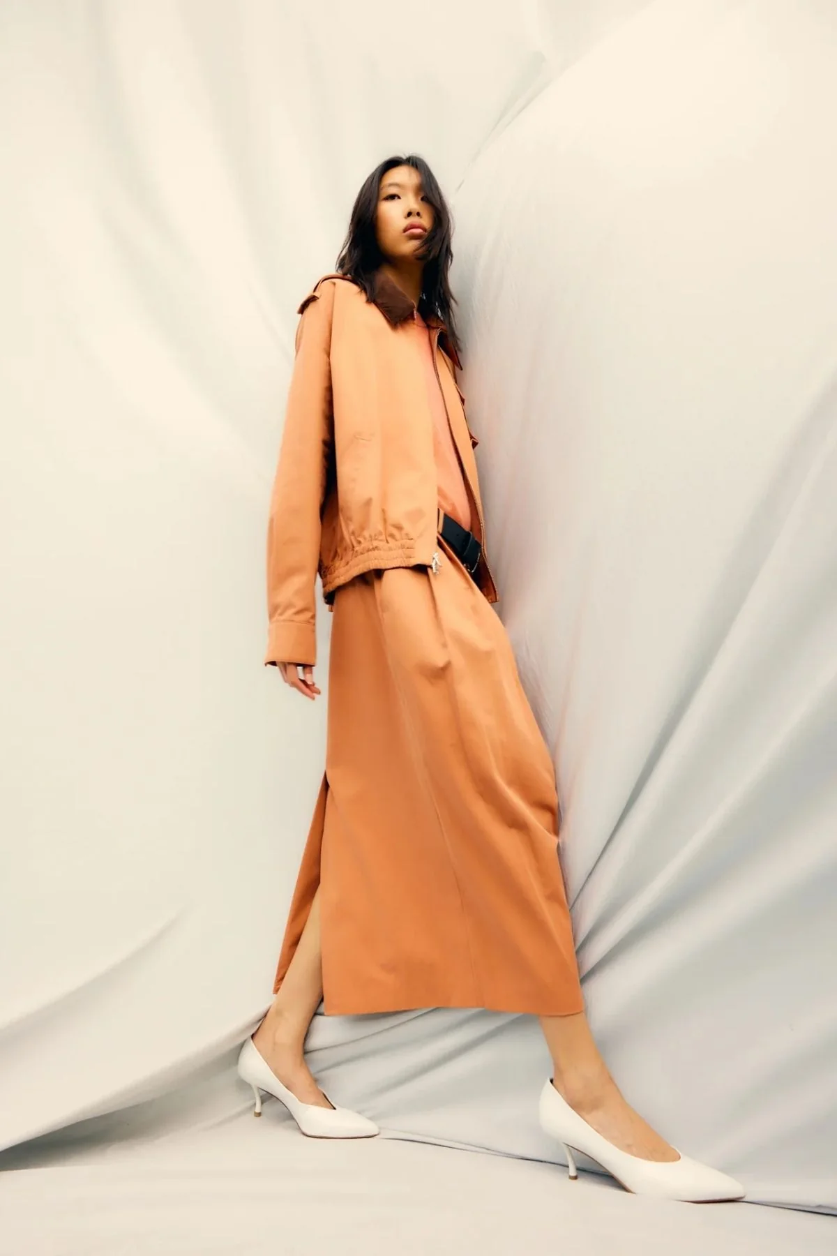 Tibi Bio Twill Triple Pleat Skirt - Yam - Image 7