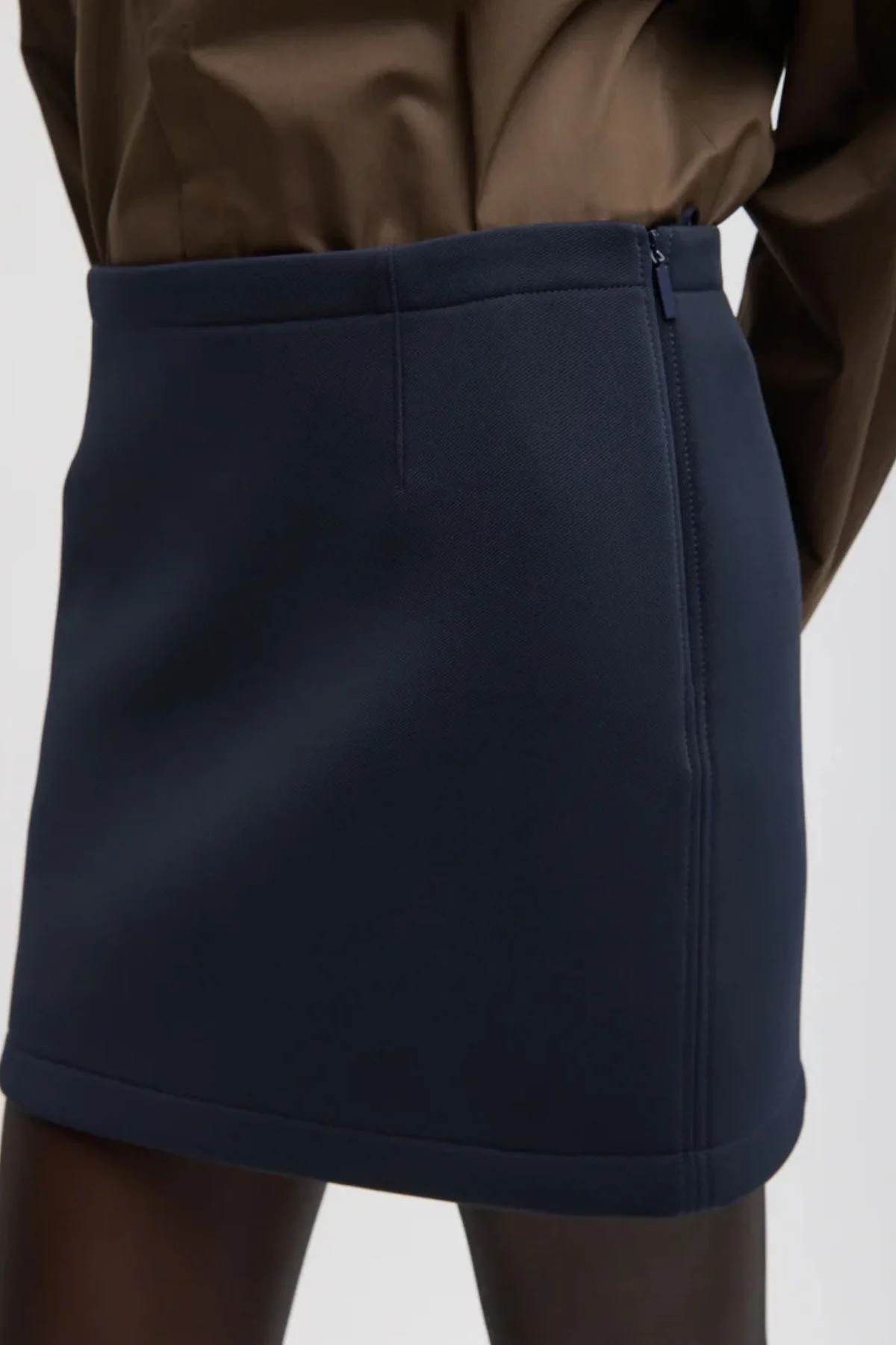 Tibi Bonded Twill Mini Skirt - Navy - Image 3