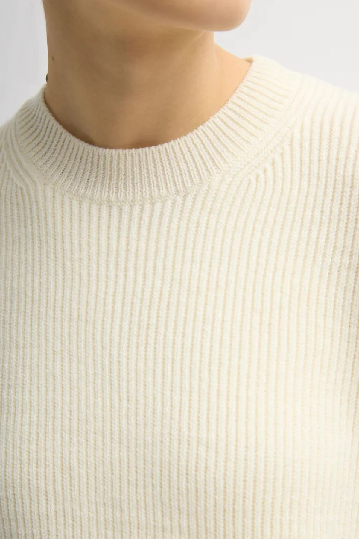Tibi Cardigan Stitch Easy Pullover - Ivory - Image 3