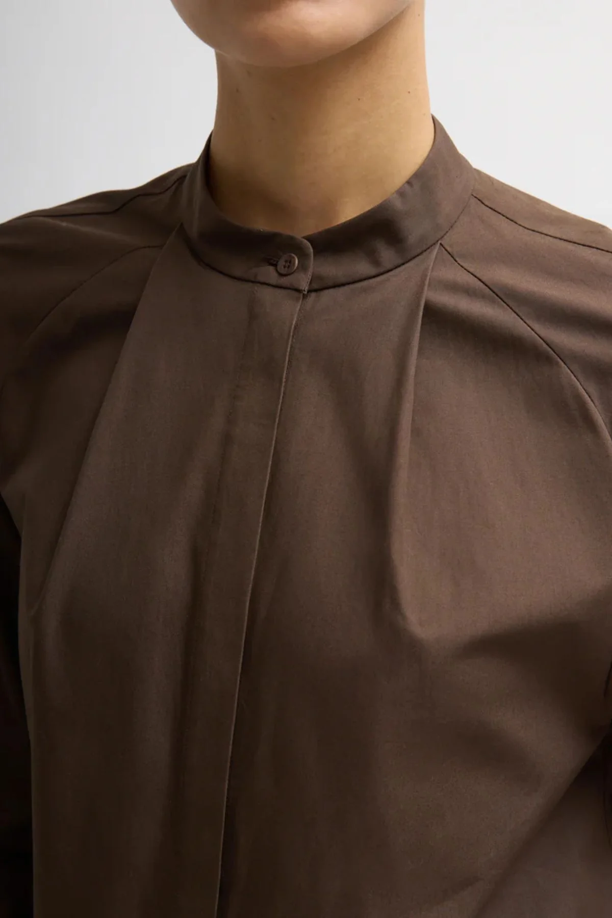 Tibi Compact Eco Poplin Balloon Dress - Brown - Image 3