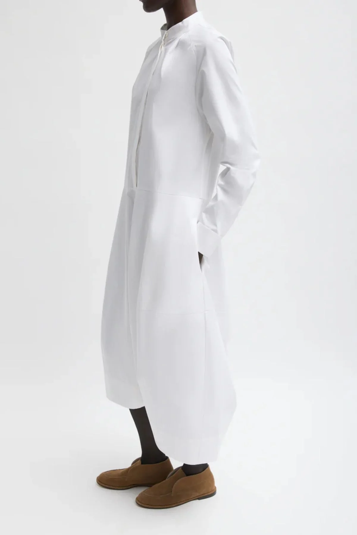 Tibi Compact Eco Poplin Balloon Dress - White - Image 2