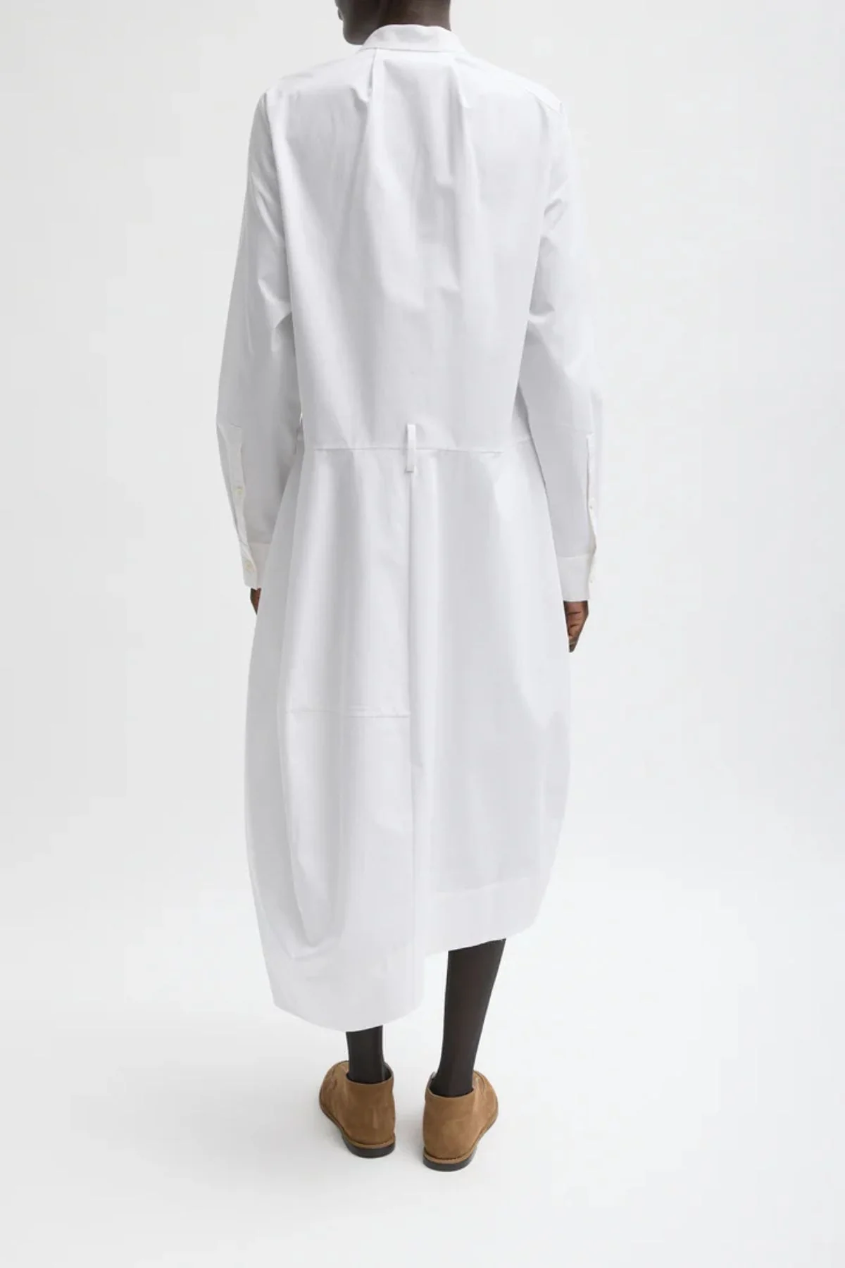 Tibi Compact Eco Poplin Balloon Dress - White - Image 3