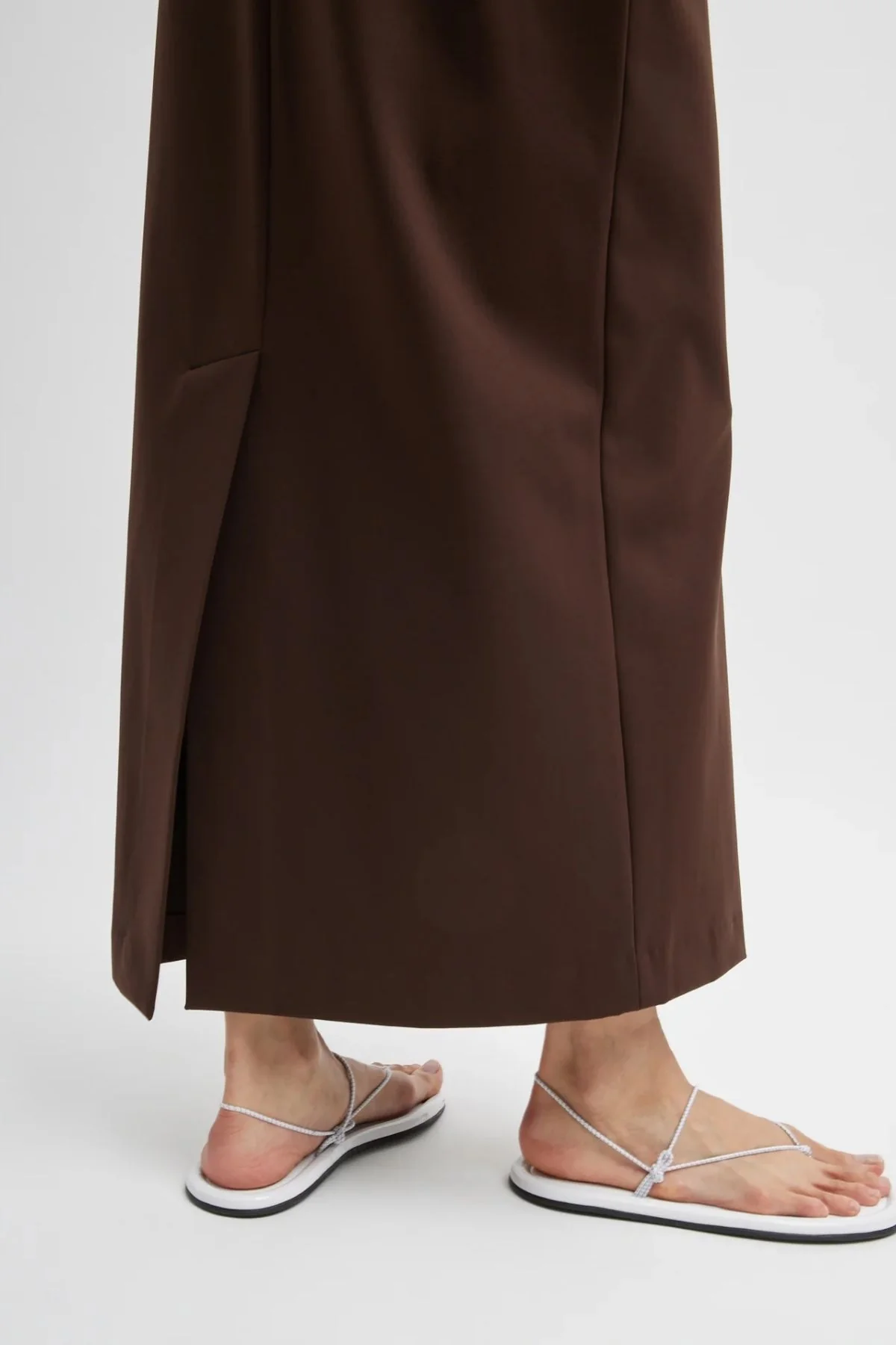 Tibi Compact Ultra Stretch Knit Pencil Skirt - Brown - Image 3