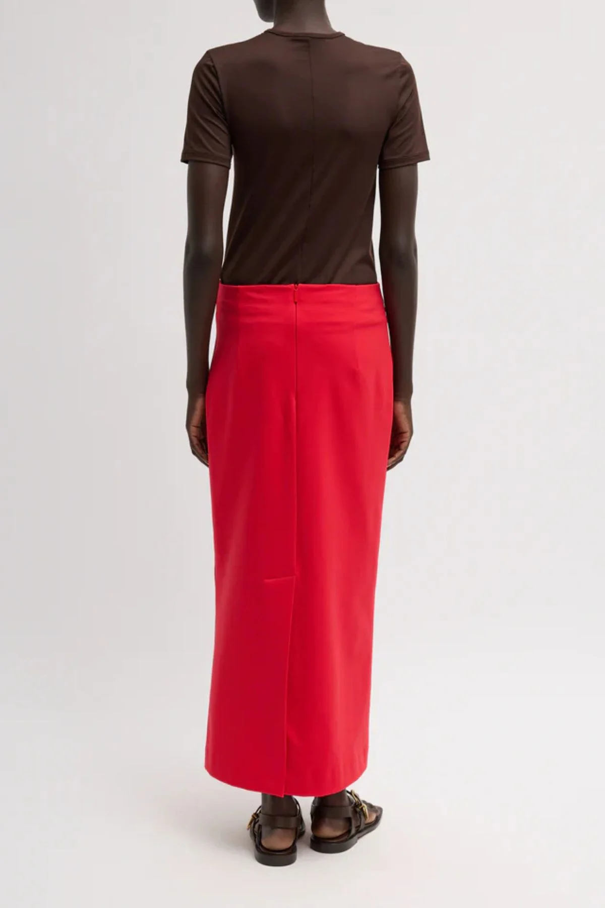 Tibi Compact Ultra Stretch Knit Pencil Skirt - Red - Image 3